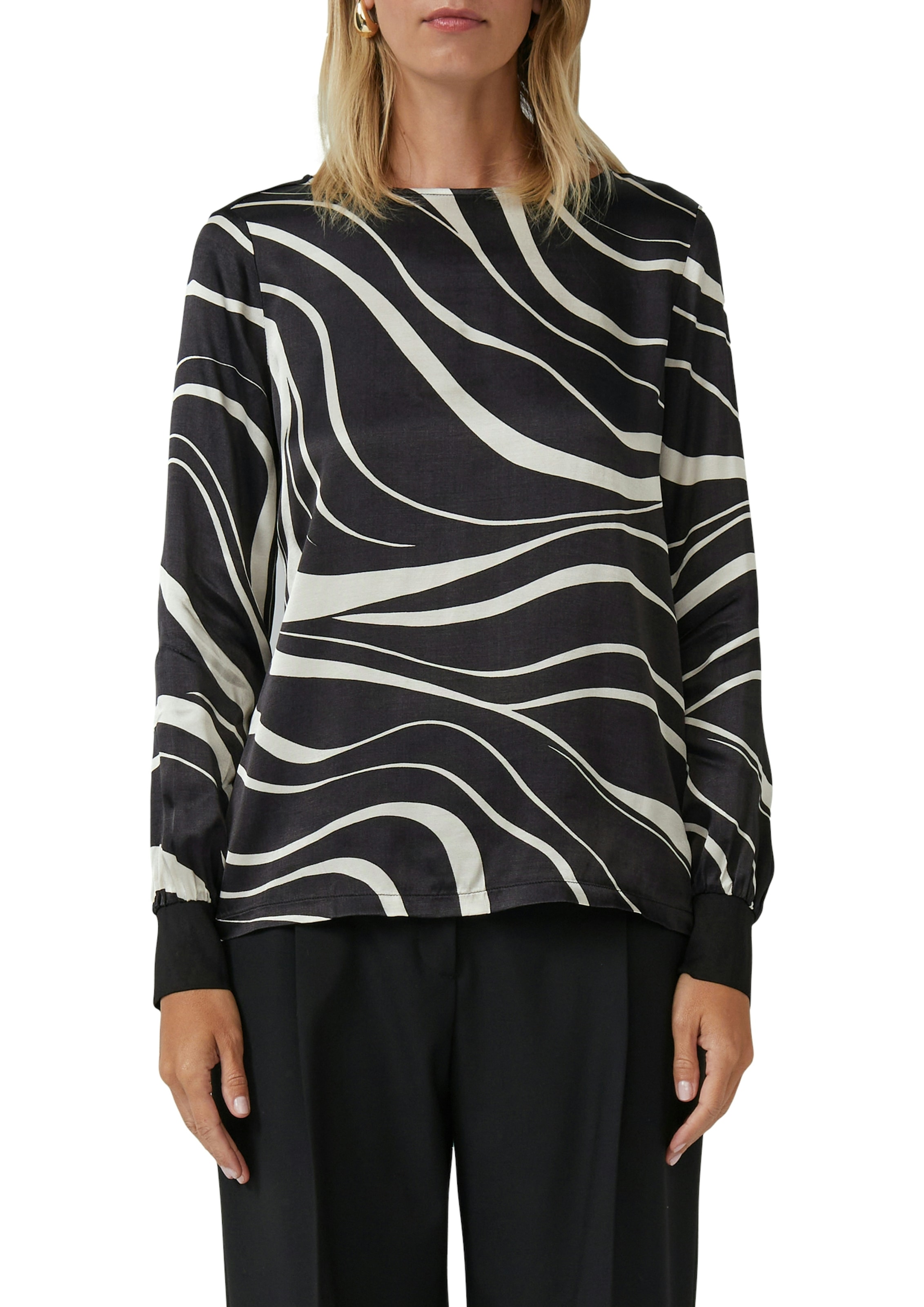 s.Oliver BLACK LABEL Langarmshirt mit All-Over Print