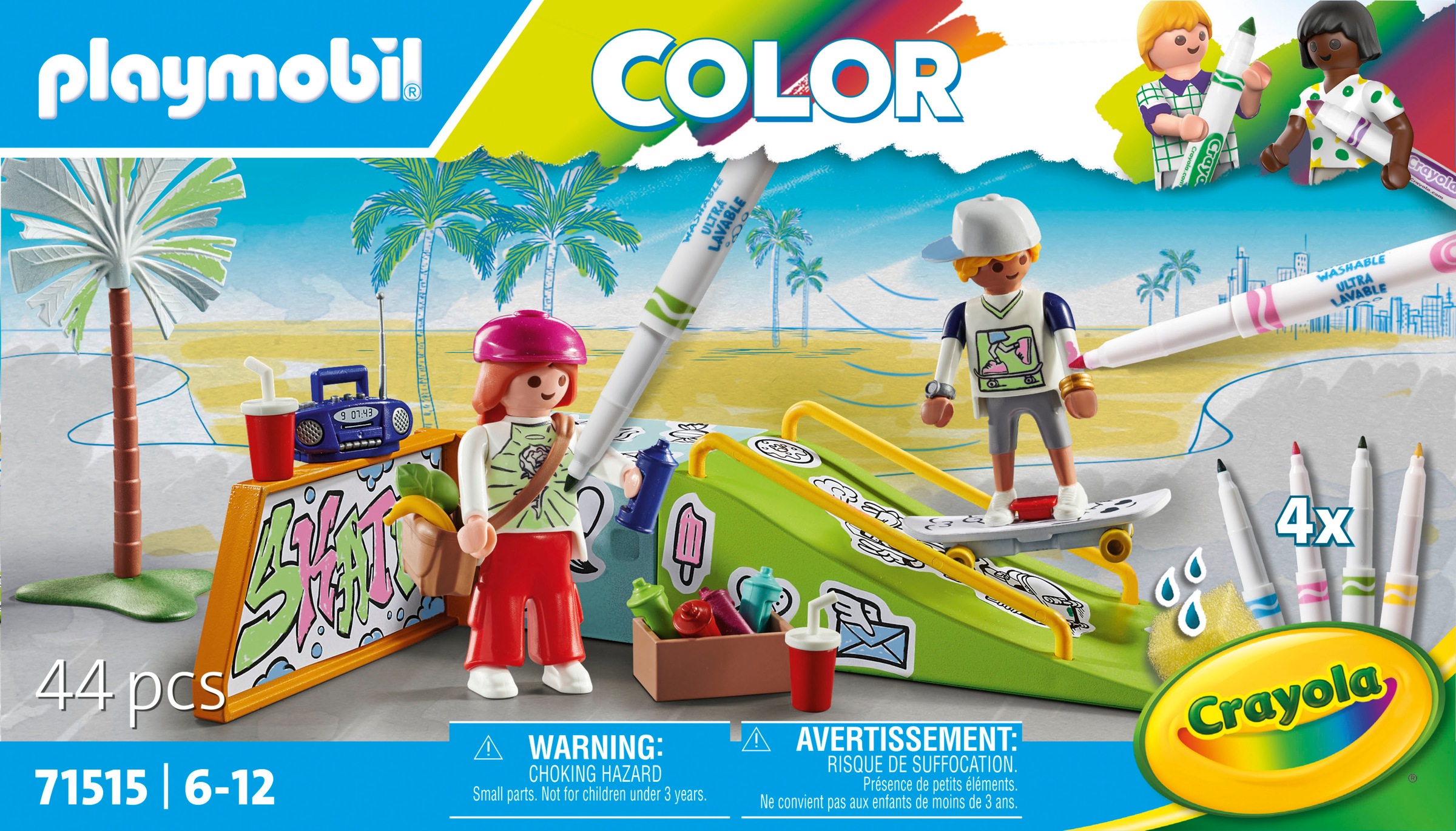 Playmobil® Konstruktions-Spielset »Skatepark (71515), Color«, (44 St.), Made in Europe