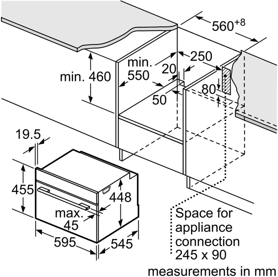 Garantie »CFA634GS1«, XXL 3 900 Jahren Einbau-Mikrowelle BOSCH Mikrowelle, mit W