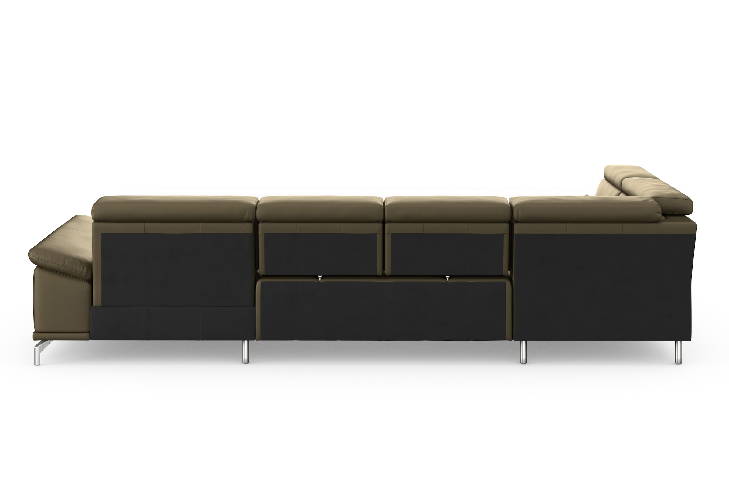 sit&more Wohnlandschaft »Cabrio U-Form, mit Sitztiefenverstellung, Arm- und Kopfteilverstellung«, 3 Nierenkissen, Federkern, optional Bettfunktion und Stauraum
