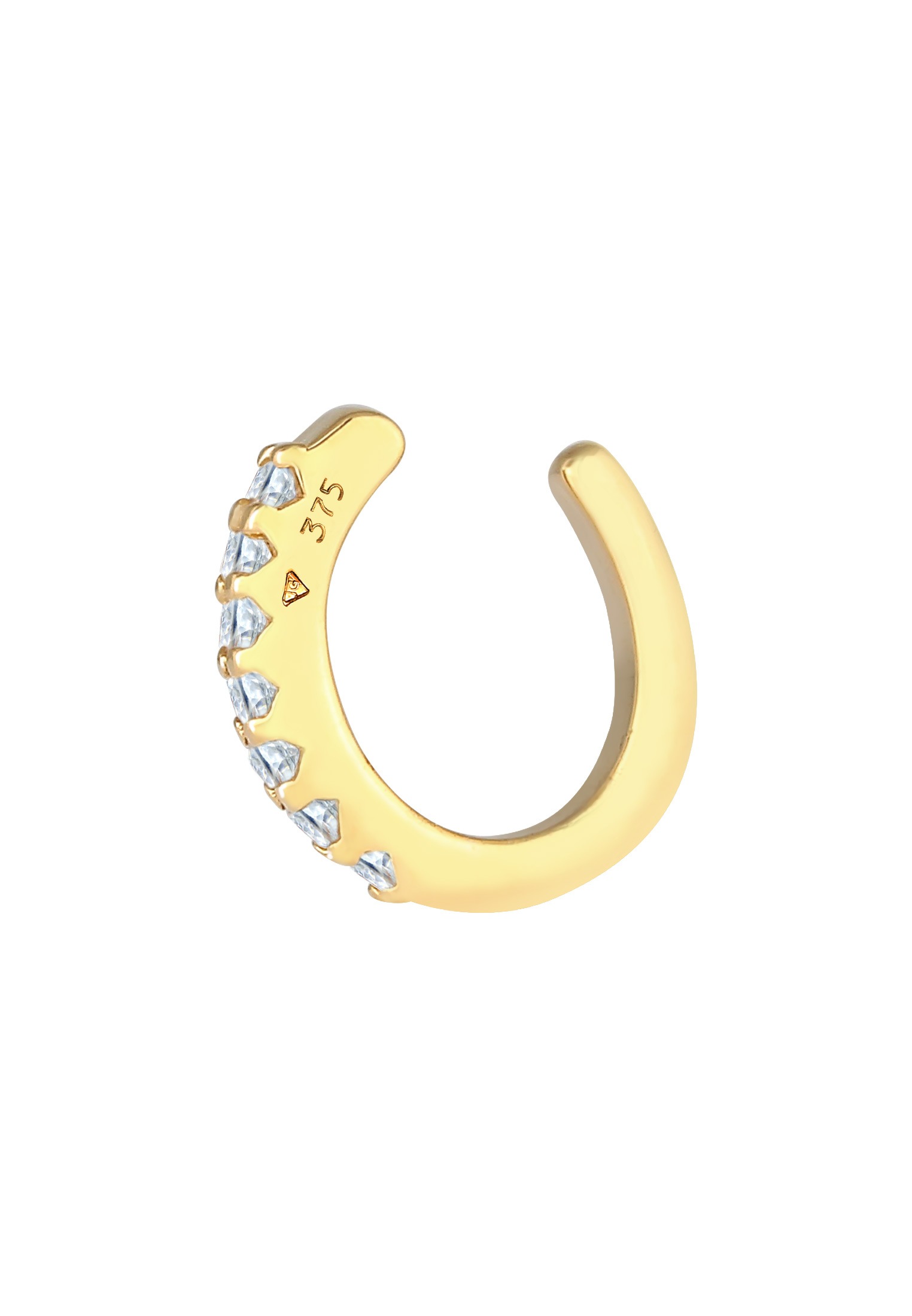 Elli Premium Ohrklemme »Ohrringe Single Earcuff Topas Edelsteine Trend 375 Gelbgold«