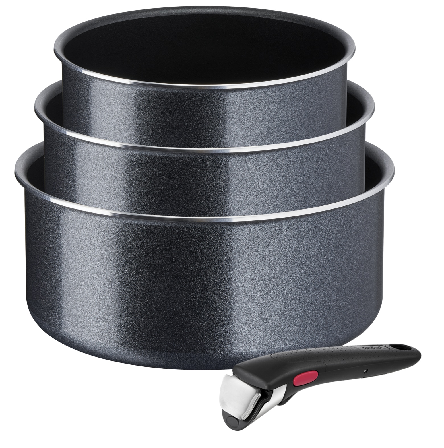 Tefal, Topf-Set »Ingenio XL Force, Topfset abnehmbarer Griff, nicht induktionsgeeignet« Set, 3x Stielkasserollen Ø 16/18/20 cm, 1x abnehmbarer Griff, 