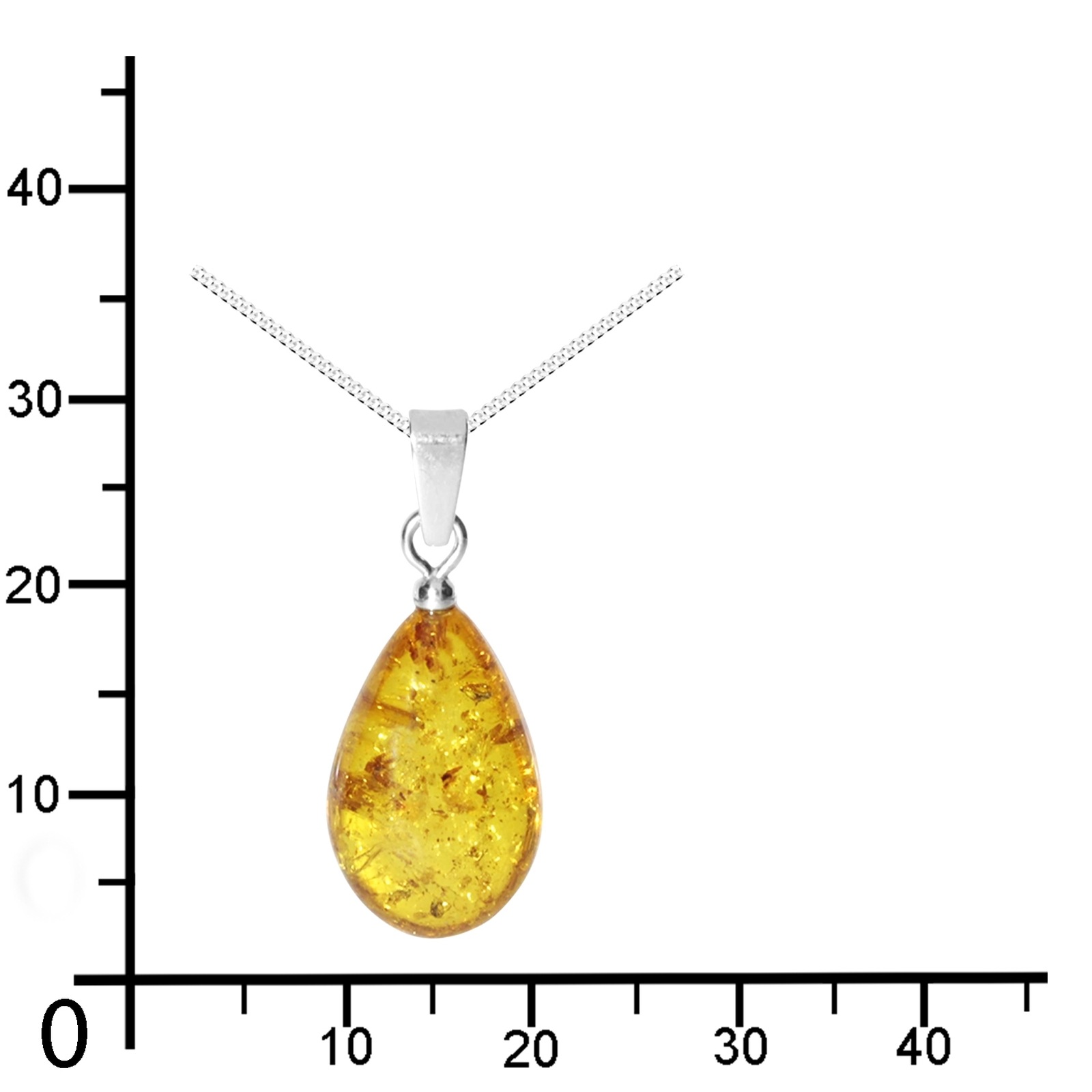 OSTSEE-SCHMUCK Kette mit Anhänger »- Tropfen flach, ca. 17 mm lang - Silber 925/000 - Bernstein«
