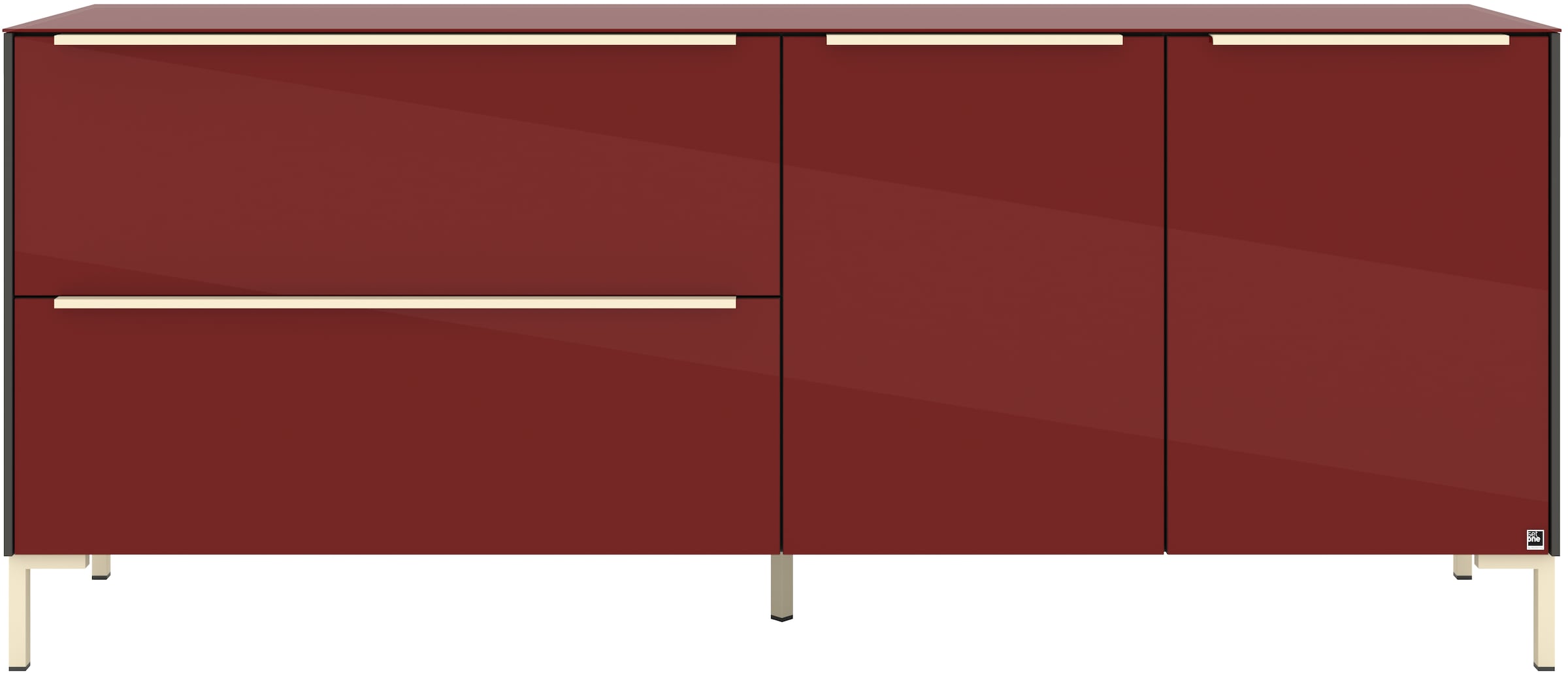 set one by Musterring Lowboard »Reno« 1 Stk. tlg. Mit Winkelfuß in diversen Farben, 77 cm Höhe & Farbauswahl