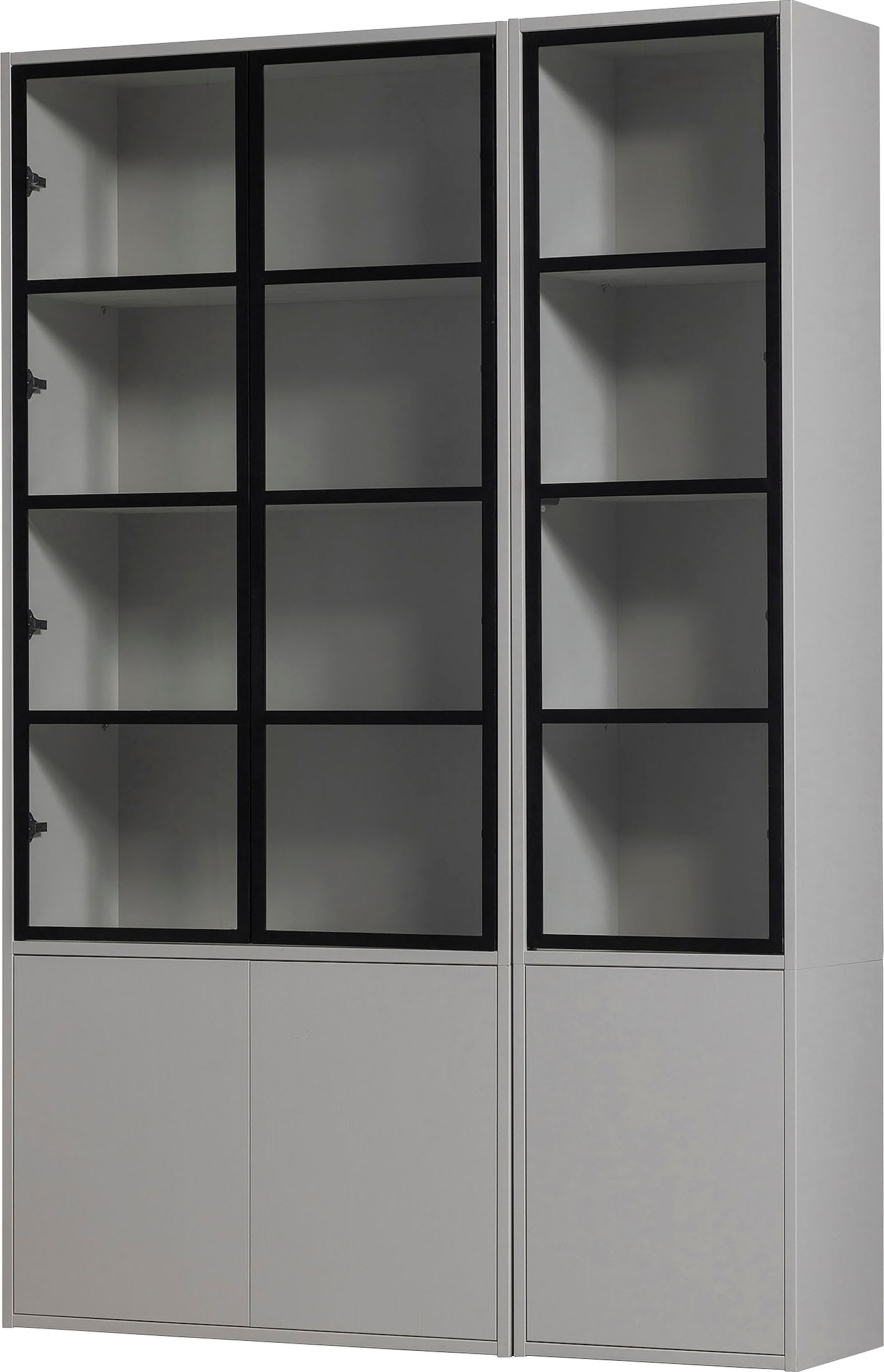 WOOOD Vitrine »Basic«, mit vier Türen, Breite 101 cm