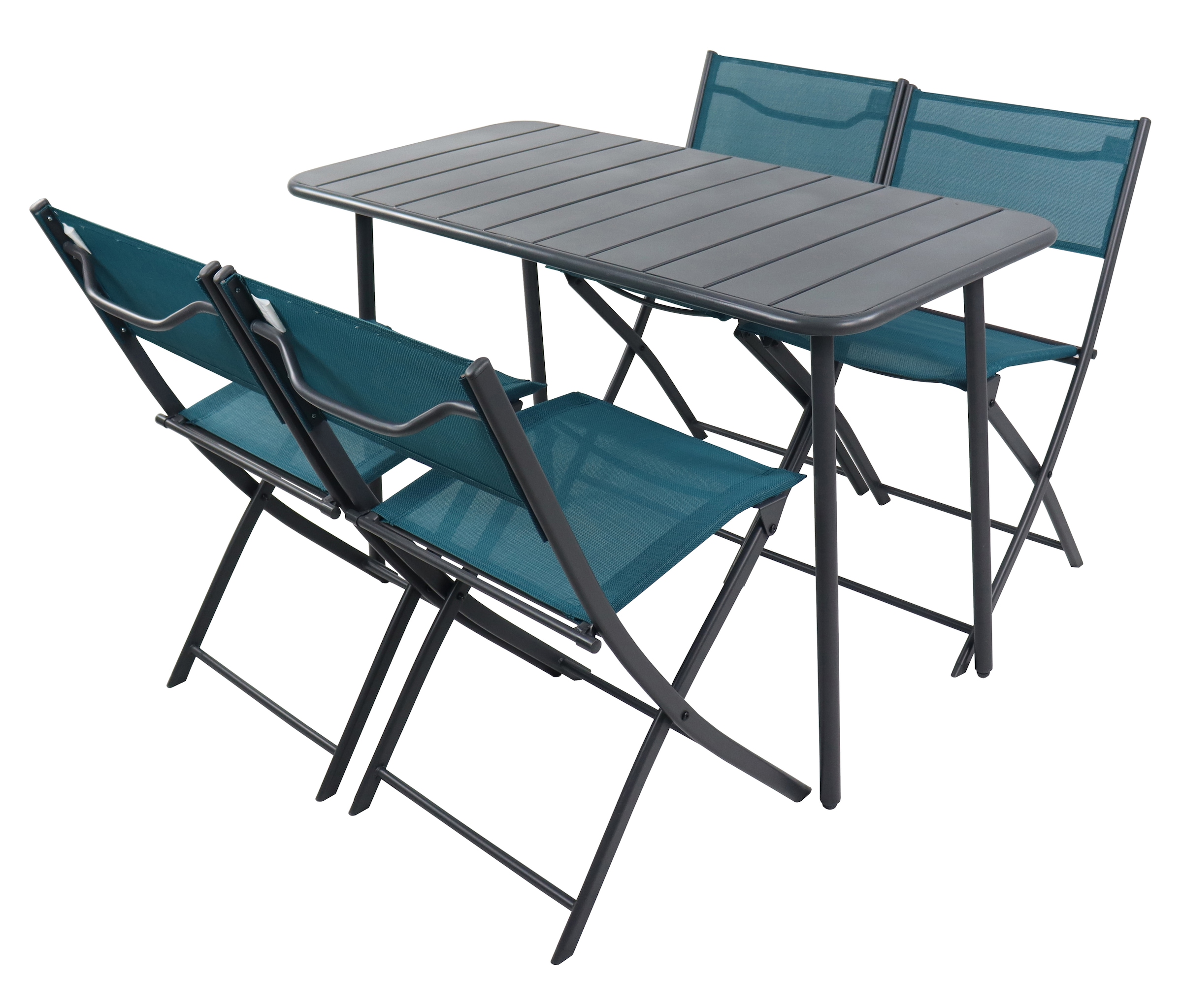VCM Garten-Essgruppe »VCM 5-tlg Gartenmöbel Set | Sitzgruppe Essgruppe | 1xTisch, 4x Stühle | Tisch Maße ca. H. 72 x B. 110 x T. 55 cm | Klappbar | Garten Set - Sumila«, (5 tlg., Sumila)
