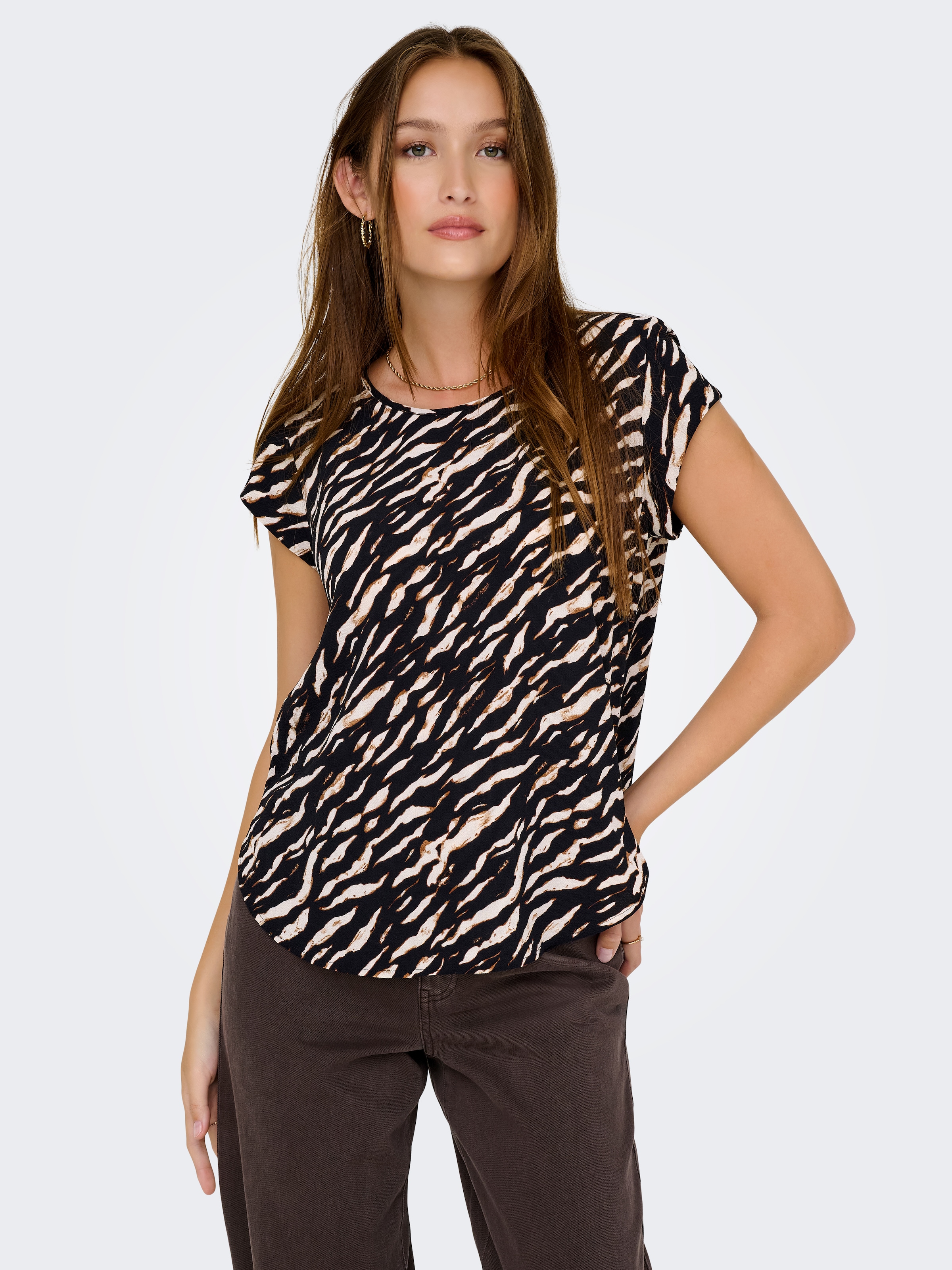 ONLY Shirtbluse »ONLVIC S/S AOP TOP NOOS PTM« mit Allover Druck