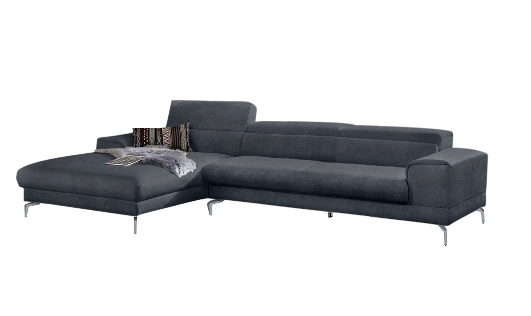 W.SCHILLIG Ecksofa »piedroo, Designsofa mit tollem Sitzkomfort, bequem und elegant, L-Form«, Kopfteilverstellung, wahlweise mit Sitztiefenverstellung, Breite 343cm