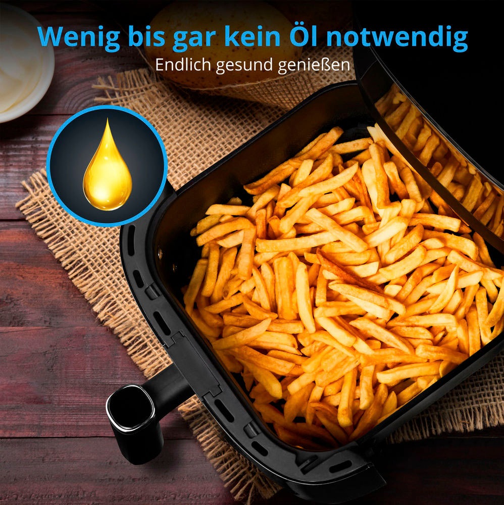 Medion® Heißluftfritteuse »MD11780 X10 XL mit Sichtfenster«, 1500 W, Dampfsprayfunktion, 5L, digitales Bedienfeld, 10 Automatikprogramme