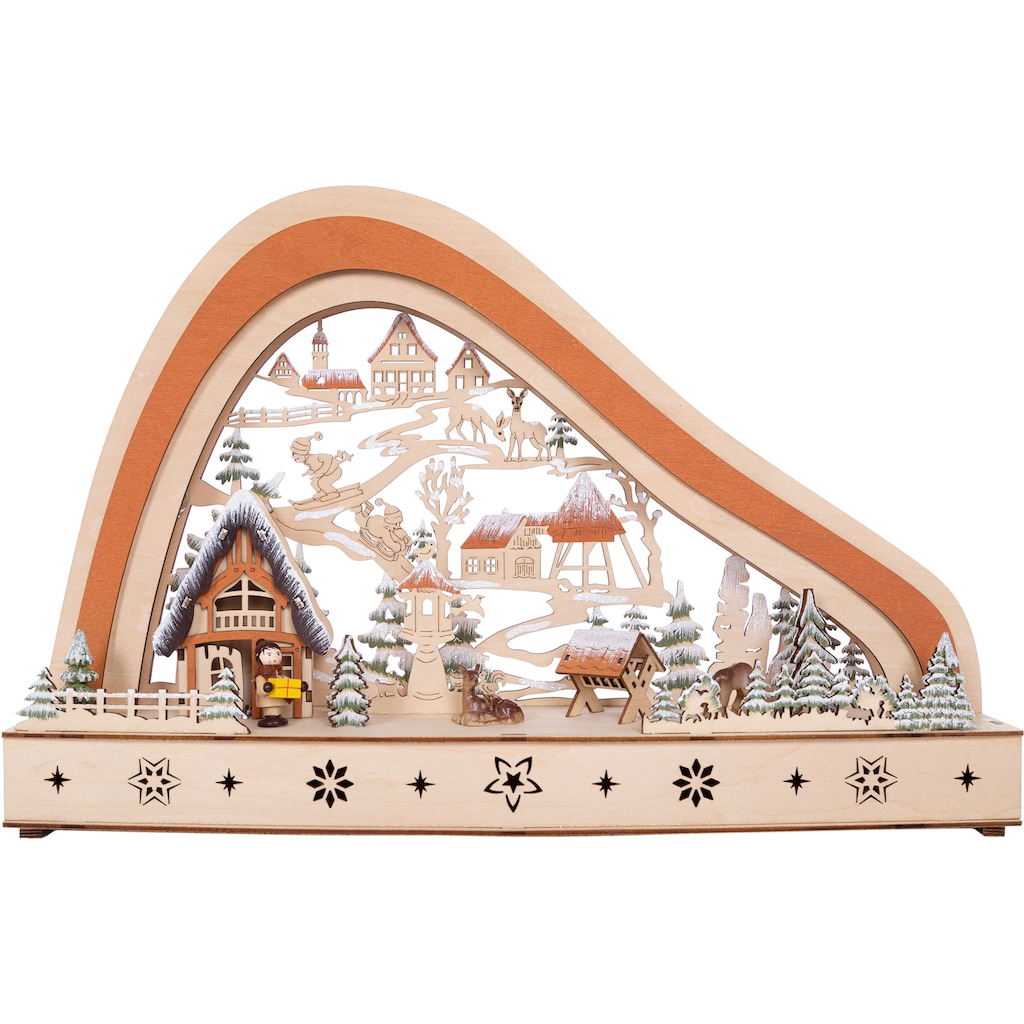 Myflair Möbel & Accessoires Weihnachtsdorf »Weihnachtsdeko«, mit LED Beleuchtung, Höhe ca. 29 cm