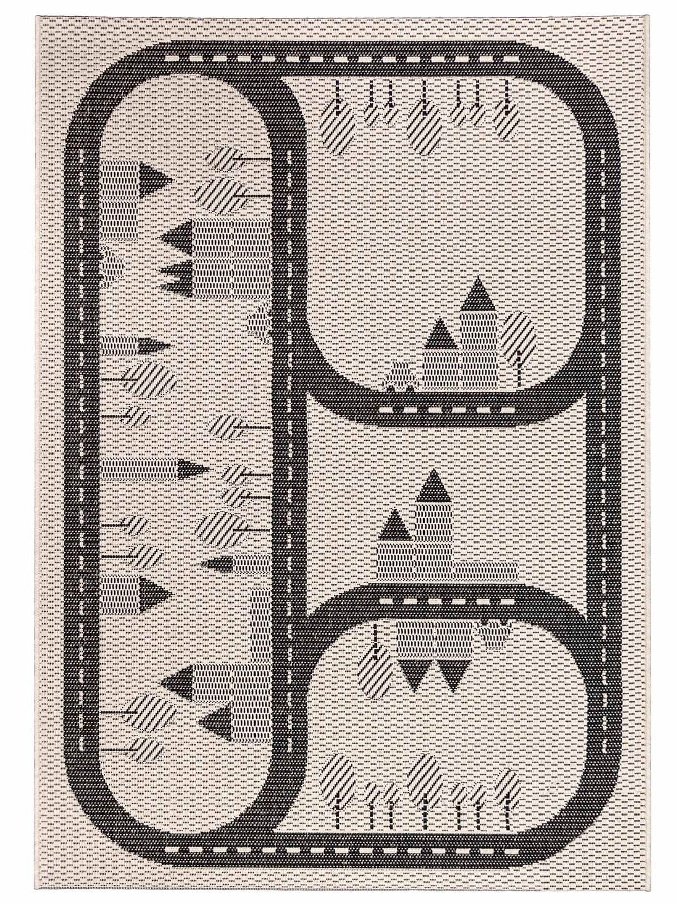 Primaflor-Ideen in Textil Kinderteppich "CABANE - Streets" rechteckig 3 mm Höhe Flachgewebe, Straßen-Spiel-Teppich, In- und Outdoor geeignet