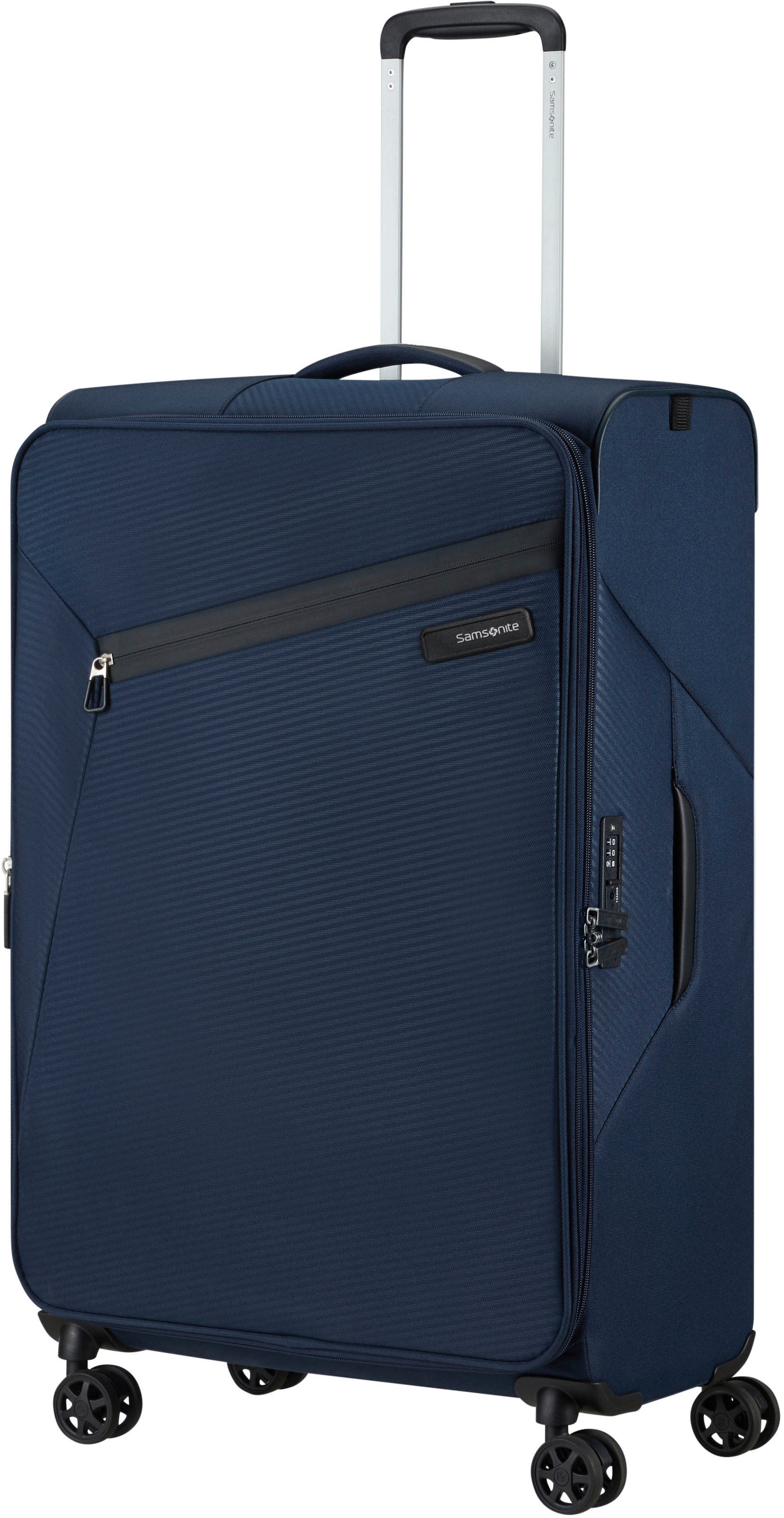 Samsonite Weichgepäck-Trolley »LITEBEAM, midnight blue, 77 cm«, 4 St. Rollen, Reisekoffer Großer Koffer Aufgabegepäck mit Volumenerweiterung