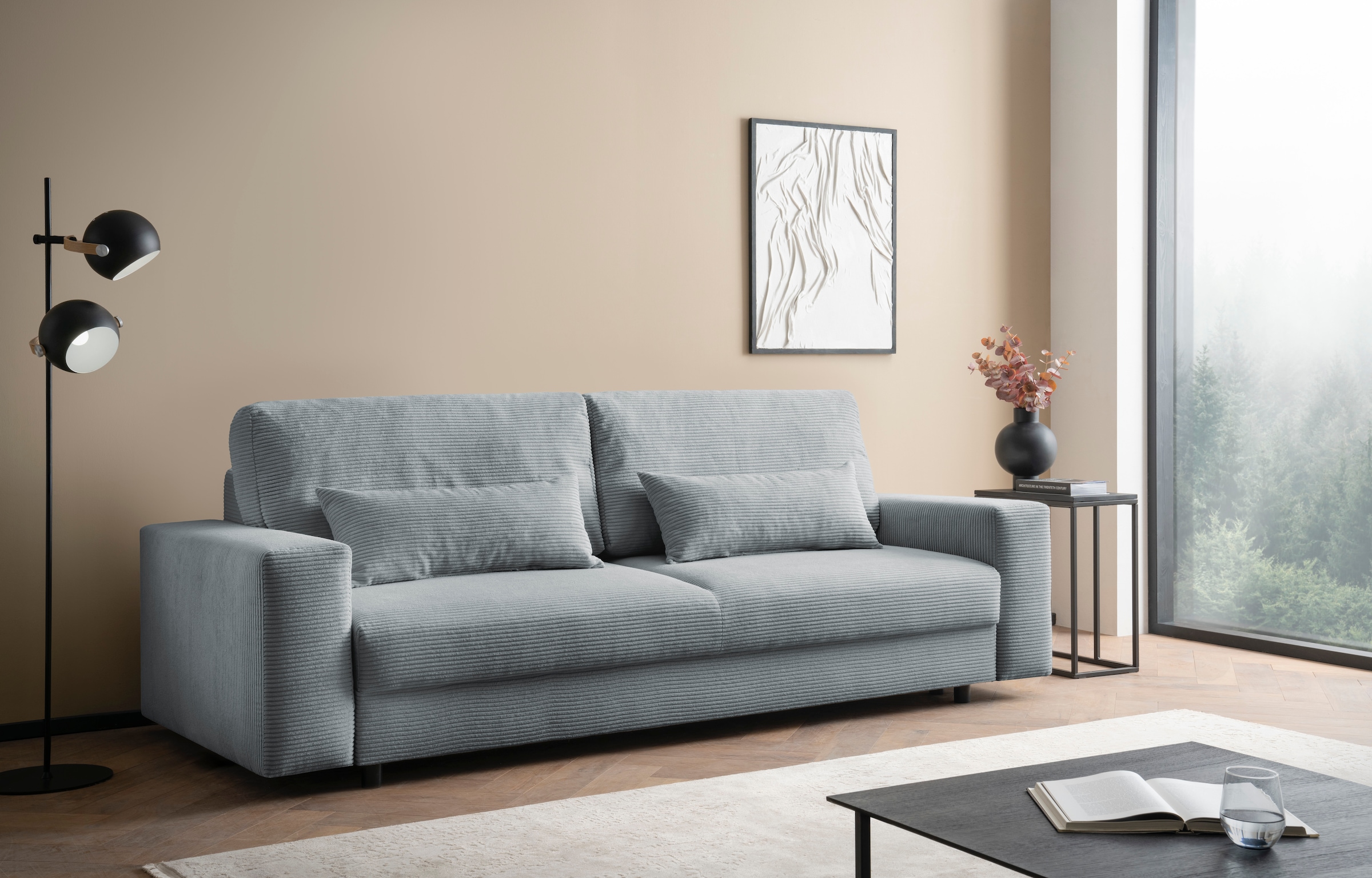 LeGer Home by Lena Gercke Schlafsofa »Imoga, Polster mit Schlaffunktion, 3-Sitzer Sofa, Couch mit Bettkasten«, in modernen Farben und Stoffen, Bettfunktion, Liegefläche: 200x150 cm