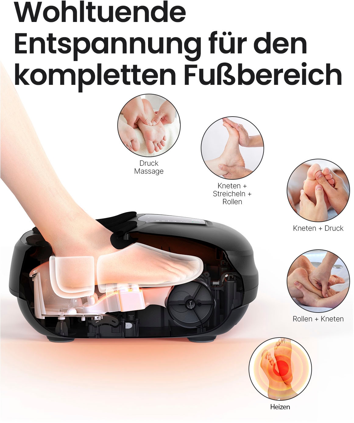 Renpho Fußmassagegerät »Shiatsu Foot Massager Compact FM-058«, Shiatsu-Kompressionsmassage - Entspannung für den gesamten Fußbereich