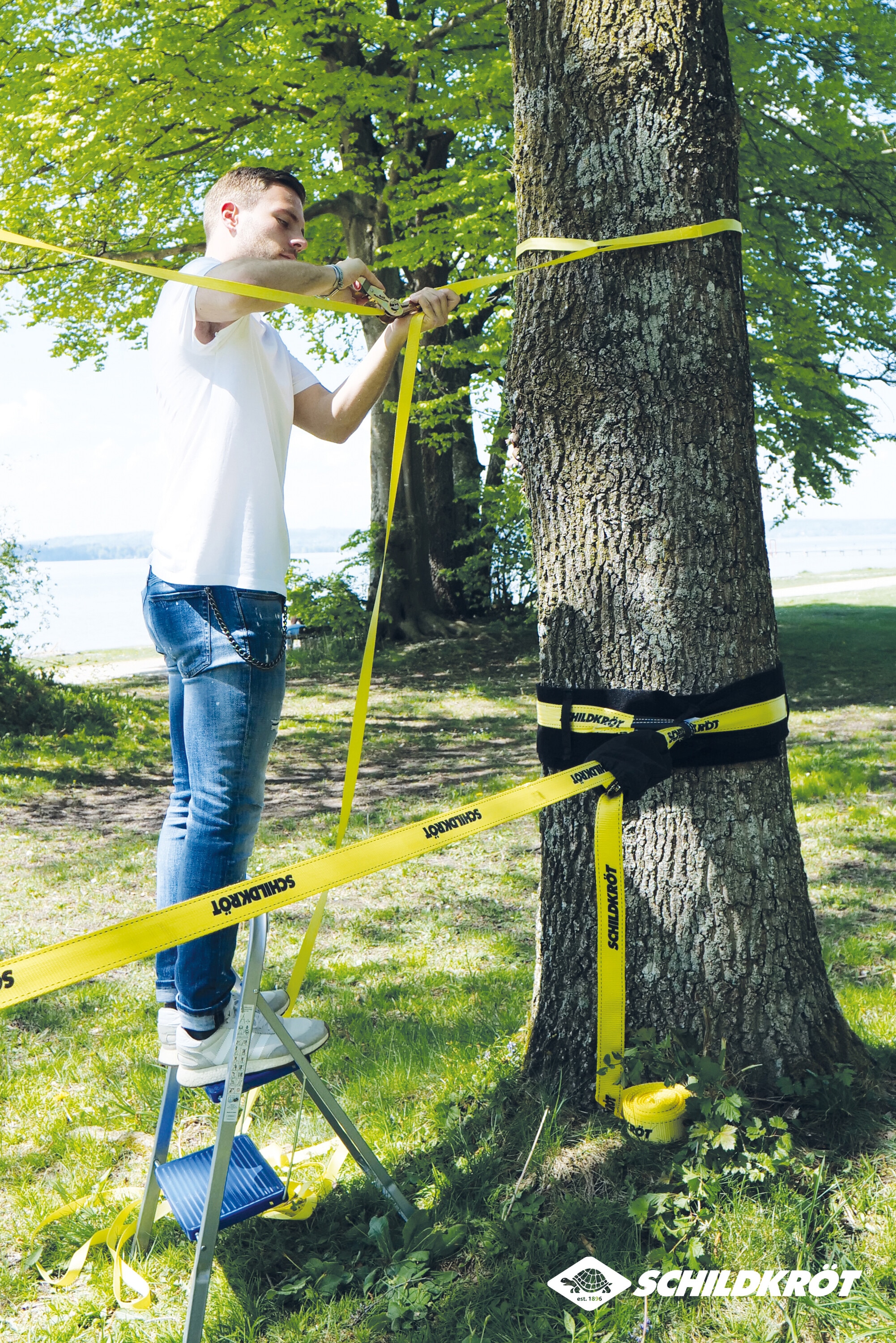 Schildkröt Balancetrainer »Schildkröt Slackline inkl. gratis Teaching Line«, (Set, 5 tlg.)