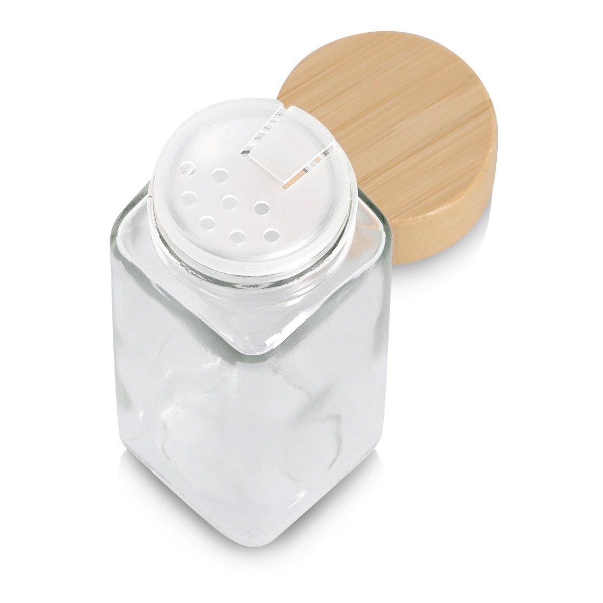 Zeller Present Gewürzstreuer »Gewürzglas mit Bambusdeckel, 12er Set« 120 ml, ca. 4,5x4,5x11 cm