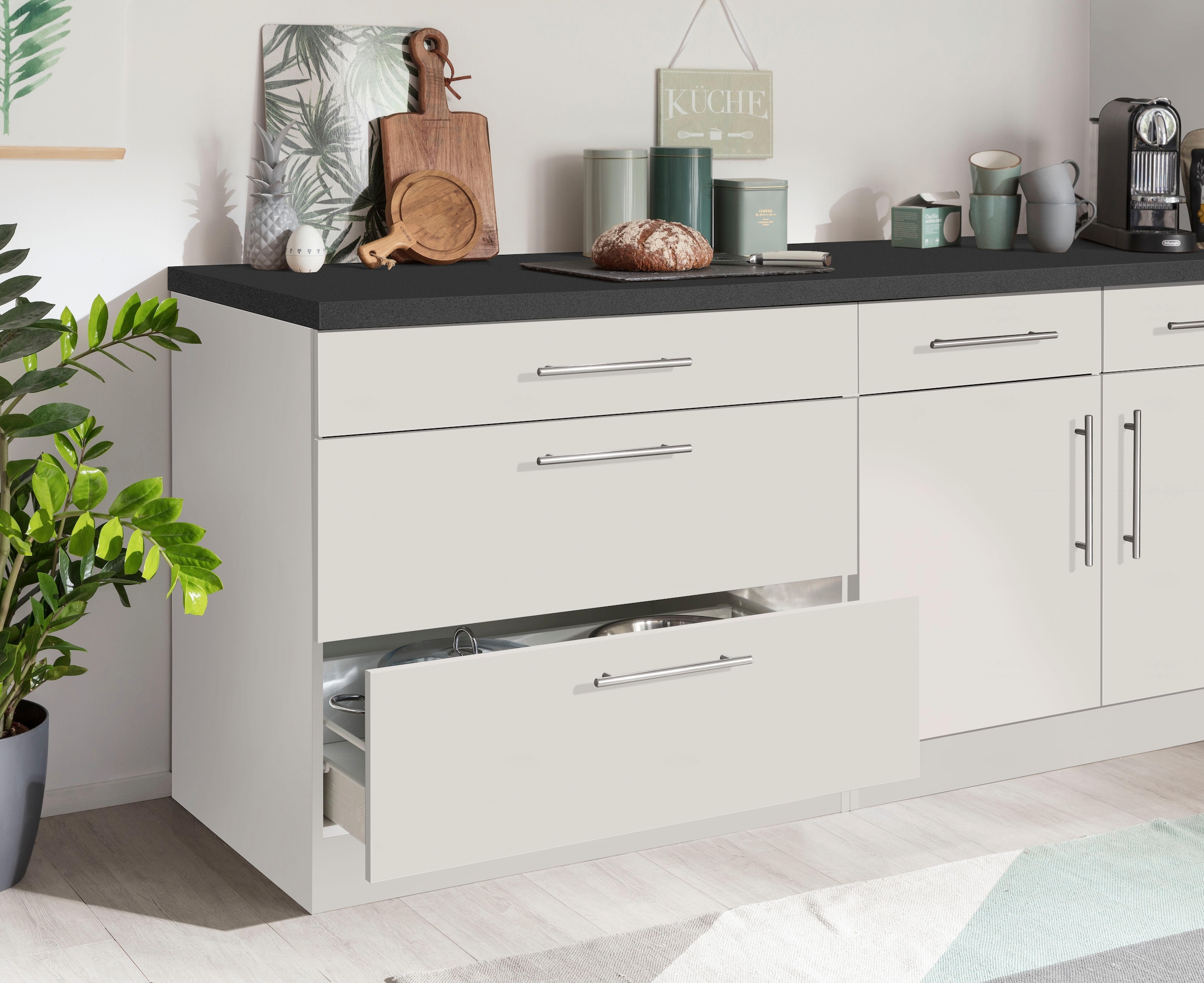 wiho Küchen Unterschrank »Cali«, 90 cm breit, mit 2 großen Auszügen ohne Arbeitsplatte