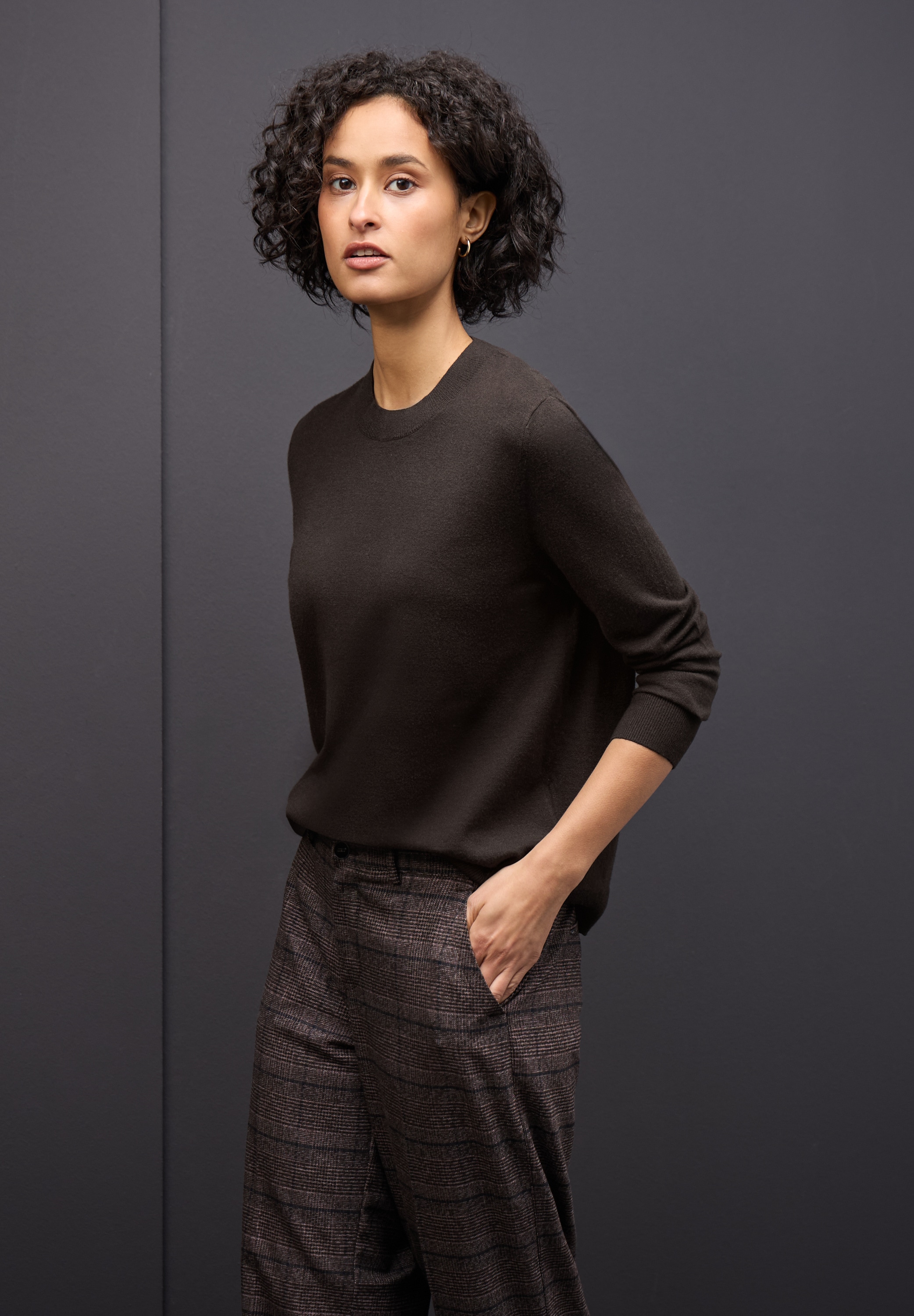 STREET ONE Rundhalspullover mit Rippbündchen