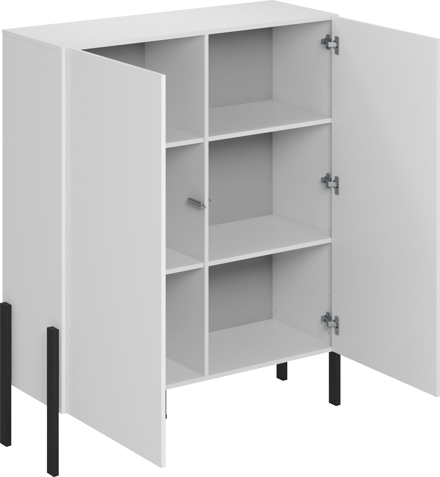 INOSIGN Kommode »Jukon, Breite 110 cm, moderne grifflose Hochschrank, 2Türen«, Highboard mit viel Stauraum, push-to-open-Funktion