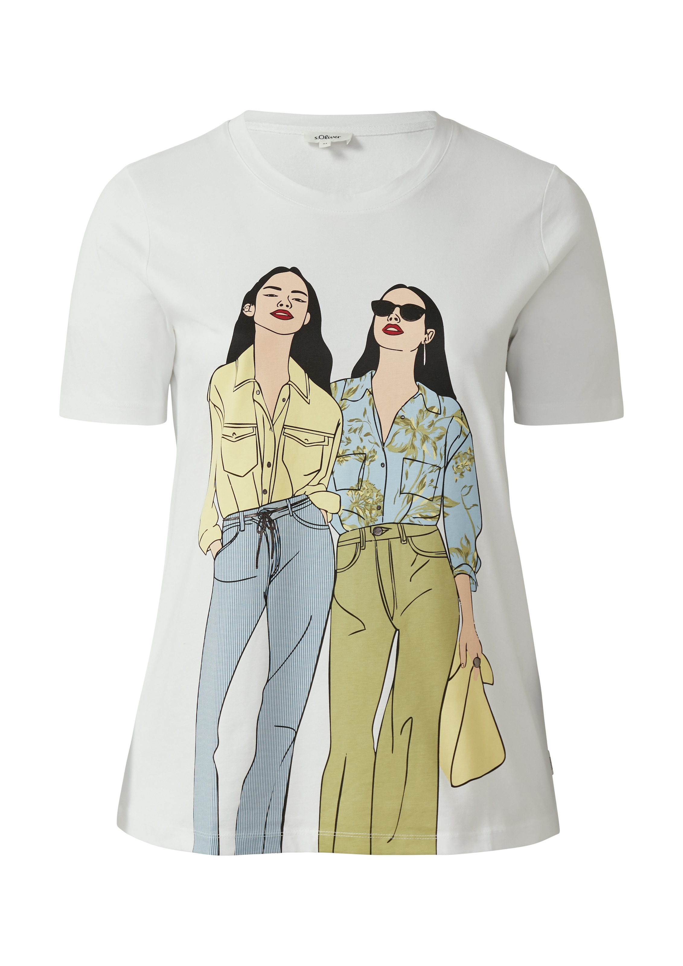 s.Oliver CURVE Kurzarmshirt Sommershirt mit Frontprint/Größe Größen