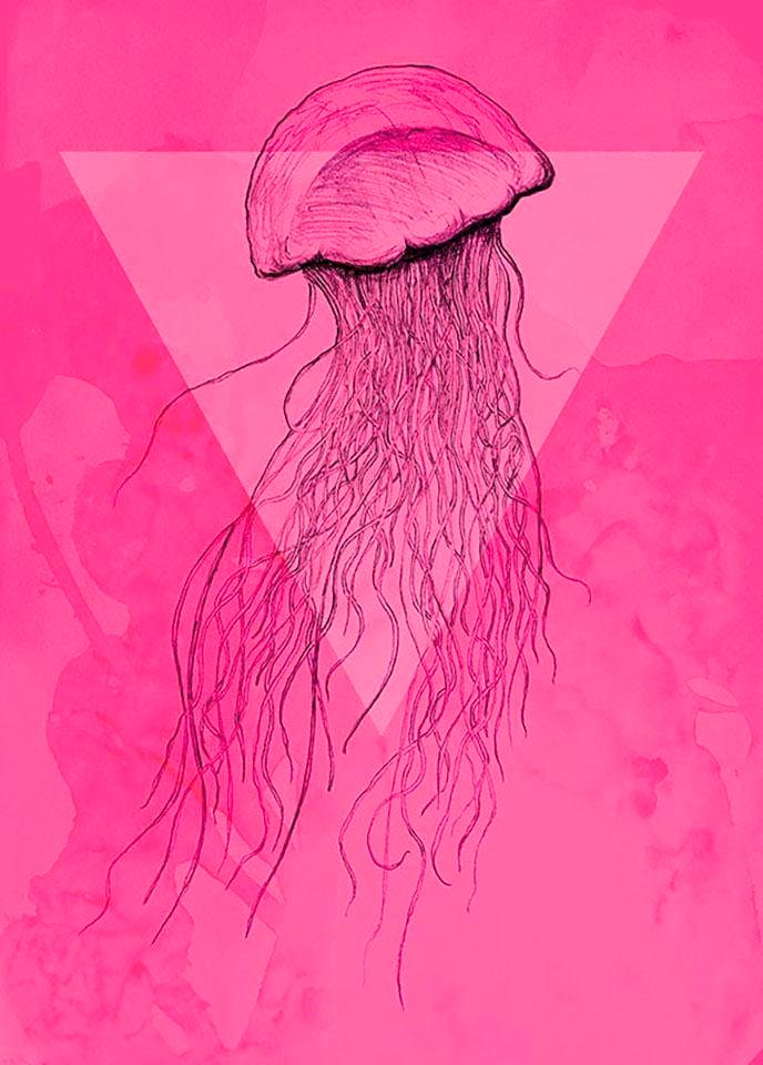 Anzahl Garantie Pink«, St., Jahren mit Wohnzimmer 1 Komar | 3 (Packung, Tiere, Schlafzimmer, XXL Teile online Poster 1), »Jellyfish Kinderzimmer, kaufen