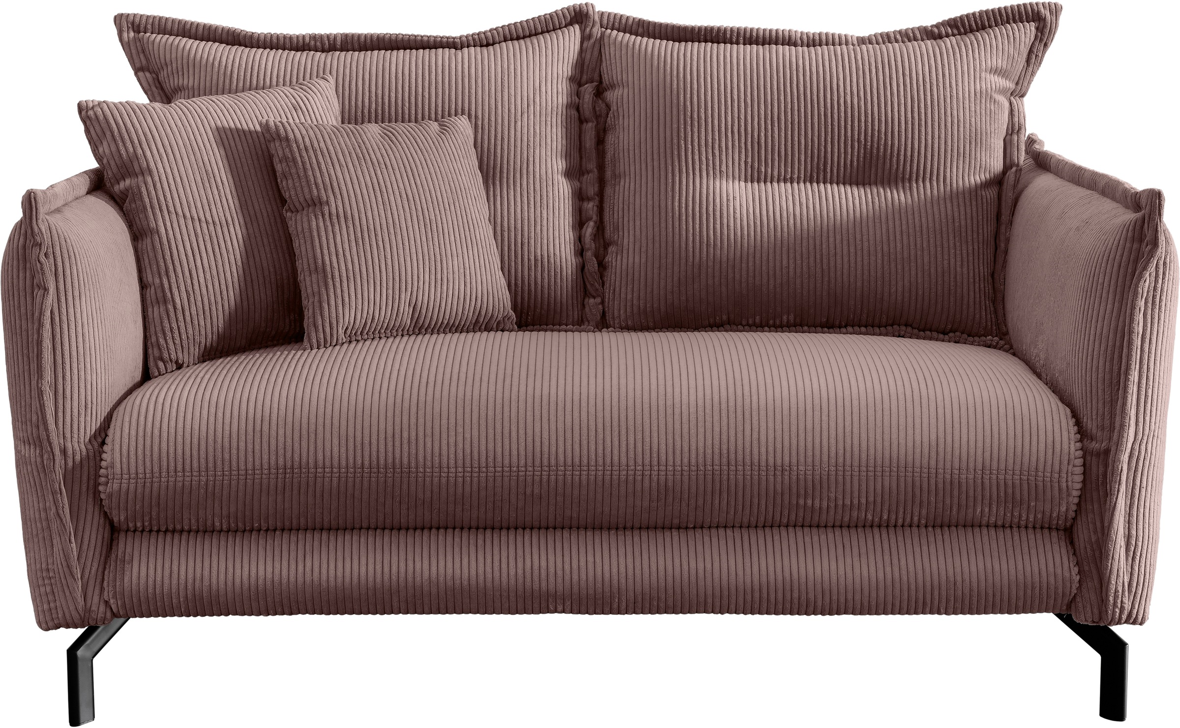 Home affaire Ecksofa »Lazio modern und bequem, schmale Armlehnen, tolle Detailverarbeitung« zwei verschiedene Fußfarben wählbar