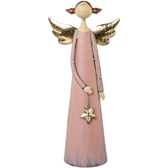 Creativ deco Engelfigur »Weihnachtsdeko«, mit niedlichem Gesicht und Stern  auf Rechnung bestellen