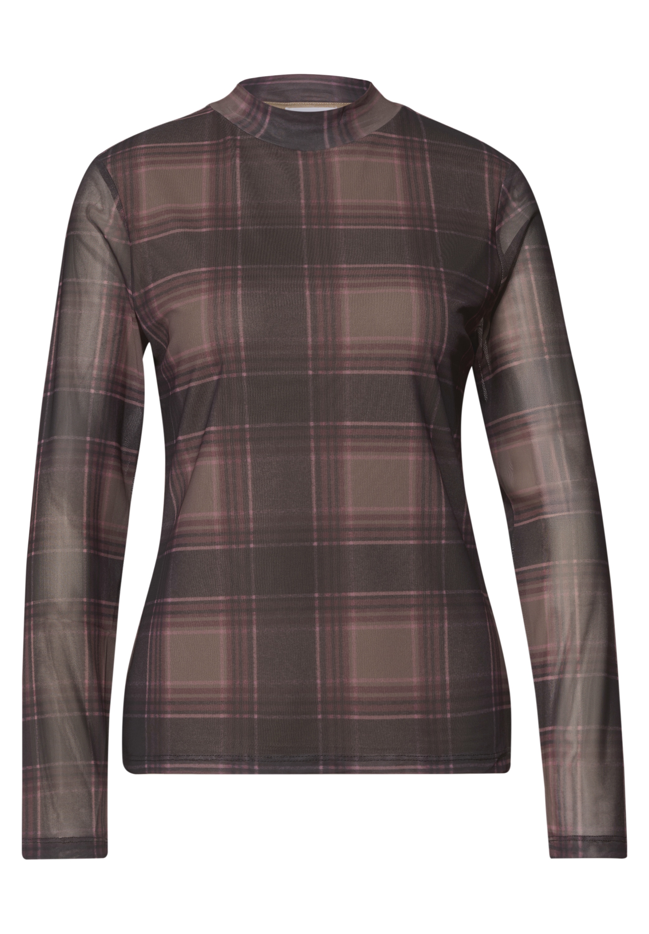 STREET ONE Langarmshirt Mesh-Shirt mit Rundhals und Prints