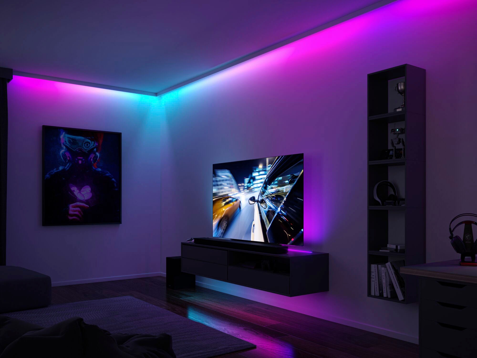 Paulmann LED-Streifen »Dynamic Rainbow RGB 3m 5W 60LEDs/m 10VA«, 1 St.-flammig