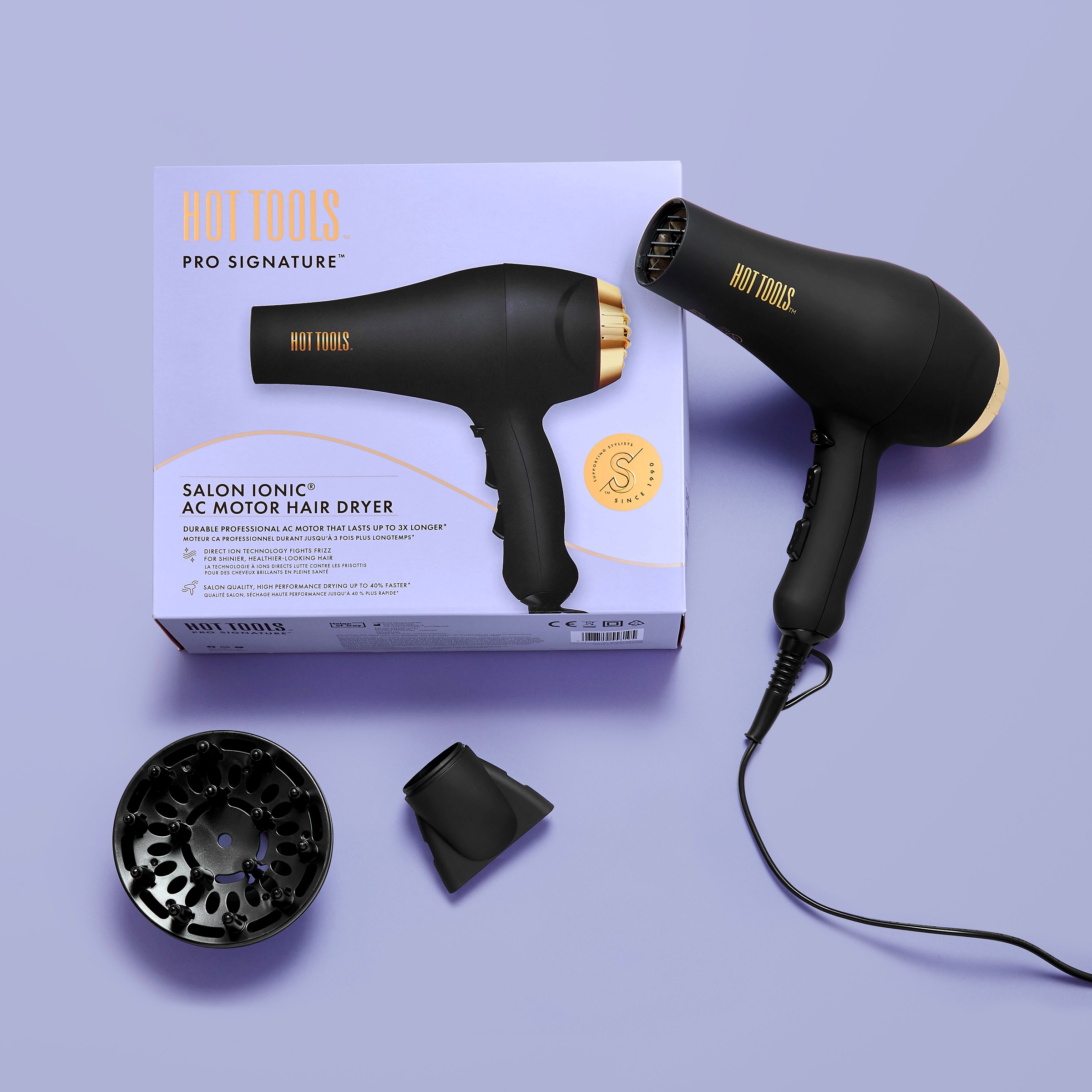 HOT TOOLS Ionic-Haartrockner »PRO SIGNATURE HTDR5581UKE«, 2000 W, 2 Aufsätze, Salon Haartrockner mit Ionic Technology und Diffusor