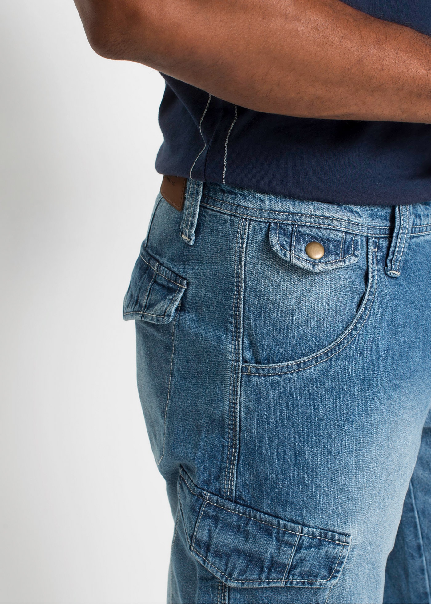 bonprix Bermudas  aus Baumwolle, Relaxed Fit, im Denim-Look