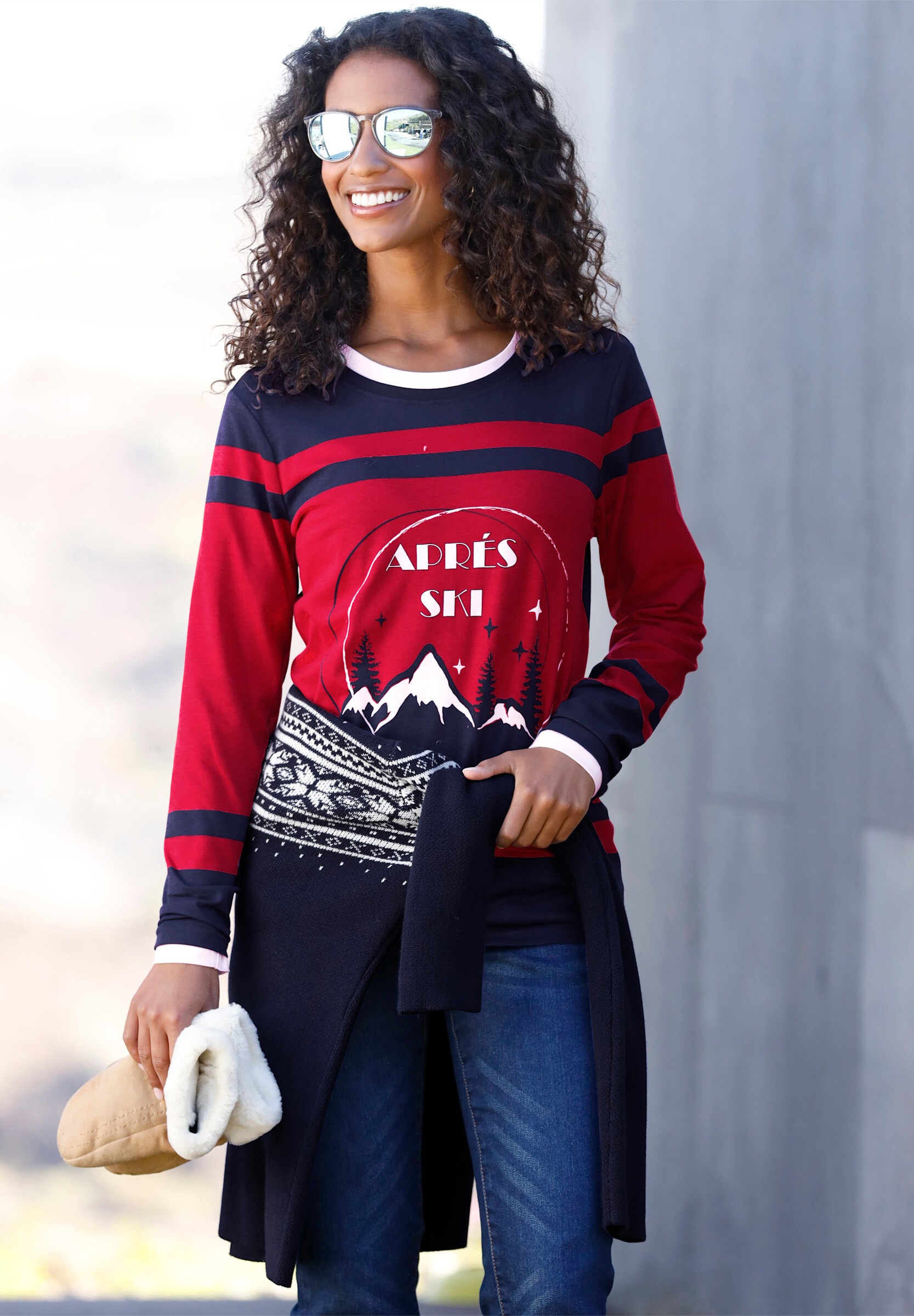 heine T-Shirt »Shirt Langarmshirt mit Print-Motiv«