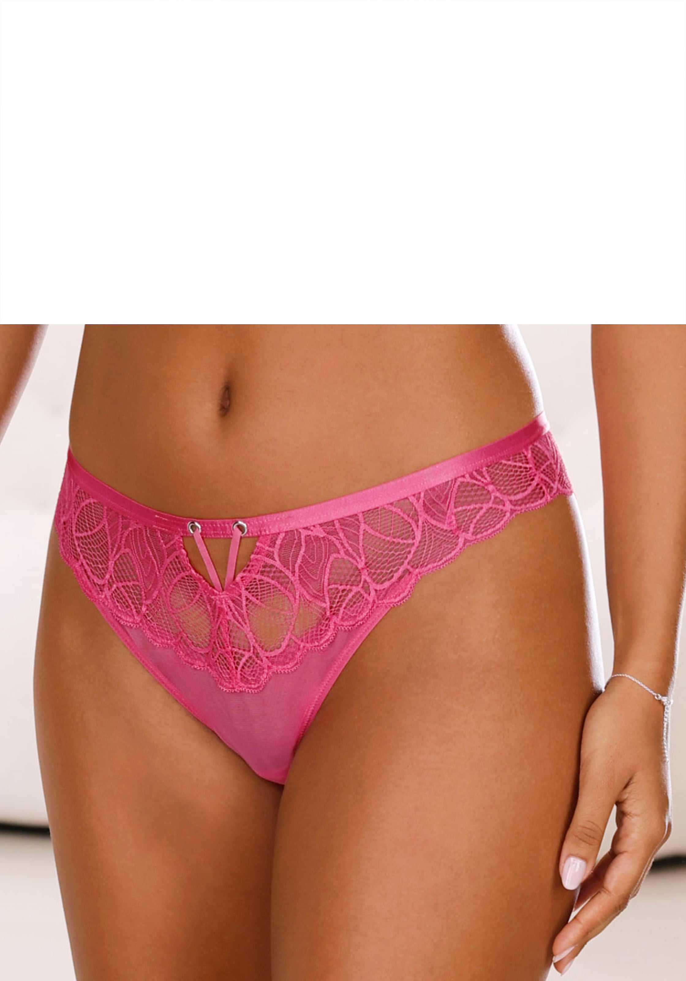 LASCANA String »Alicia«, mit schönem Bund aus feiner Spitze