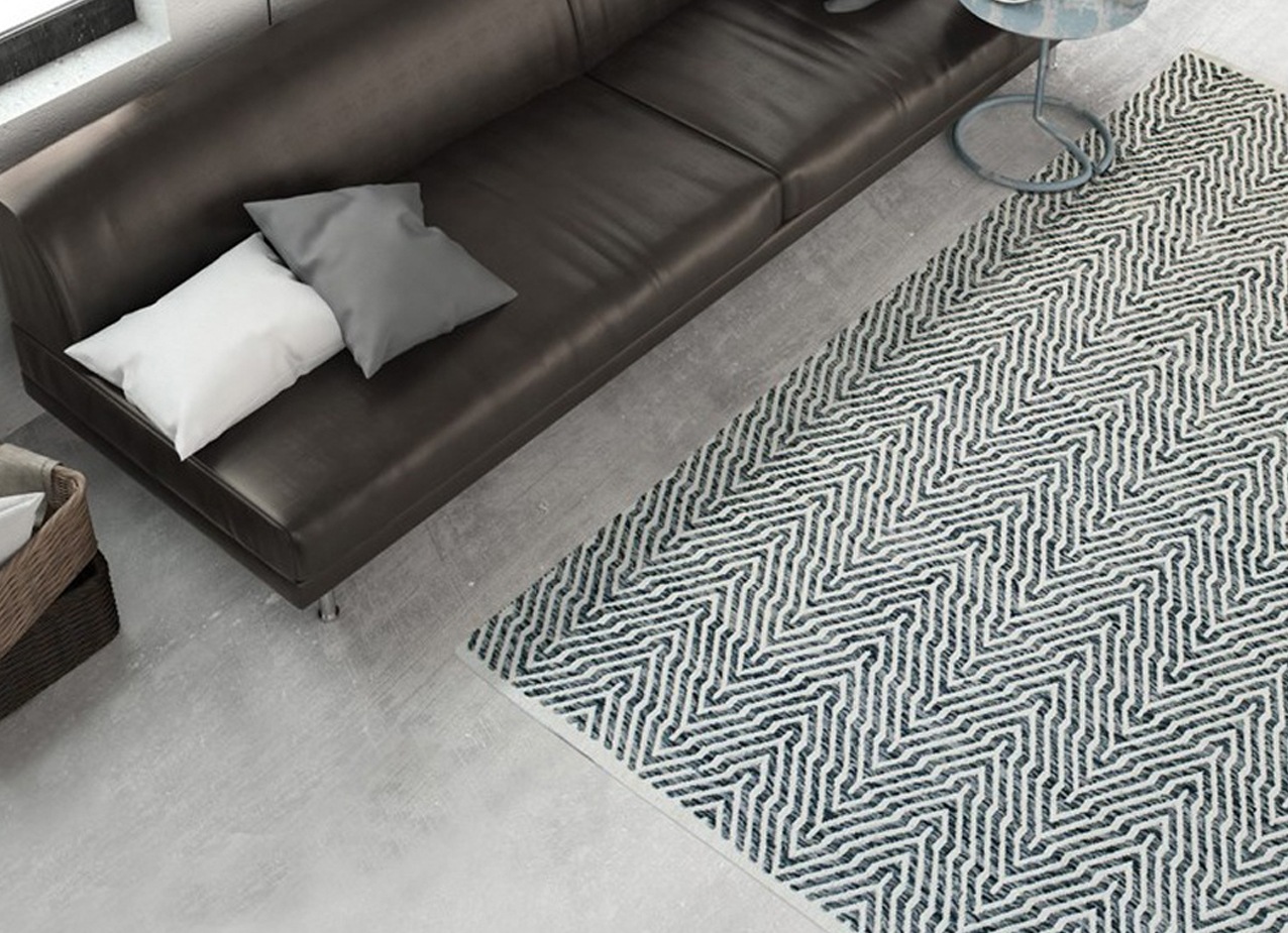 Tapis Rayé Fait Main "Aperitif" Gris 80 x 150 cm
