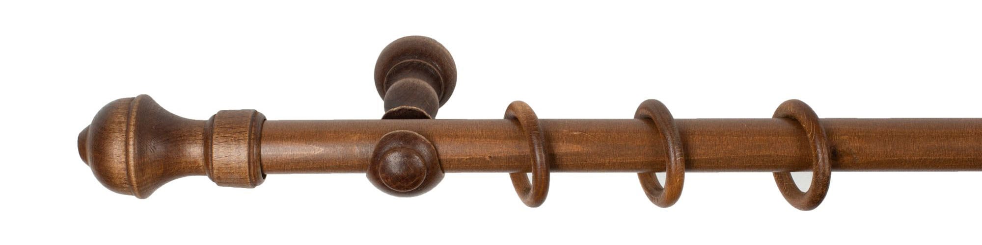 SN DECO GROUP Gardinenstange »Ares« 1 läufig-läufig Fixmaß 28 mm, Holz, verschiedene Längen und Farben, Komplettset