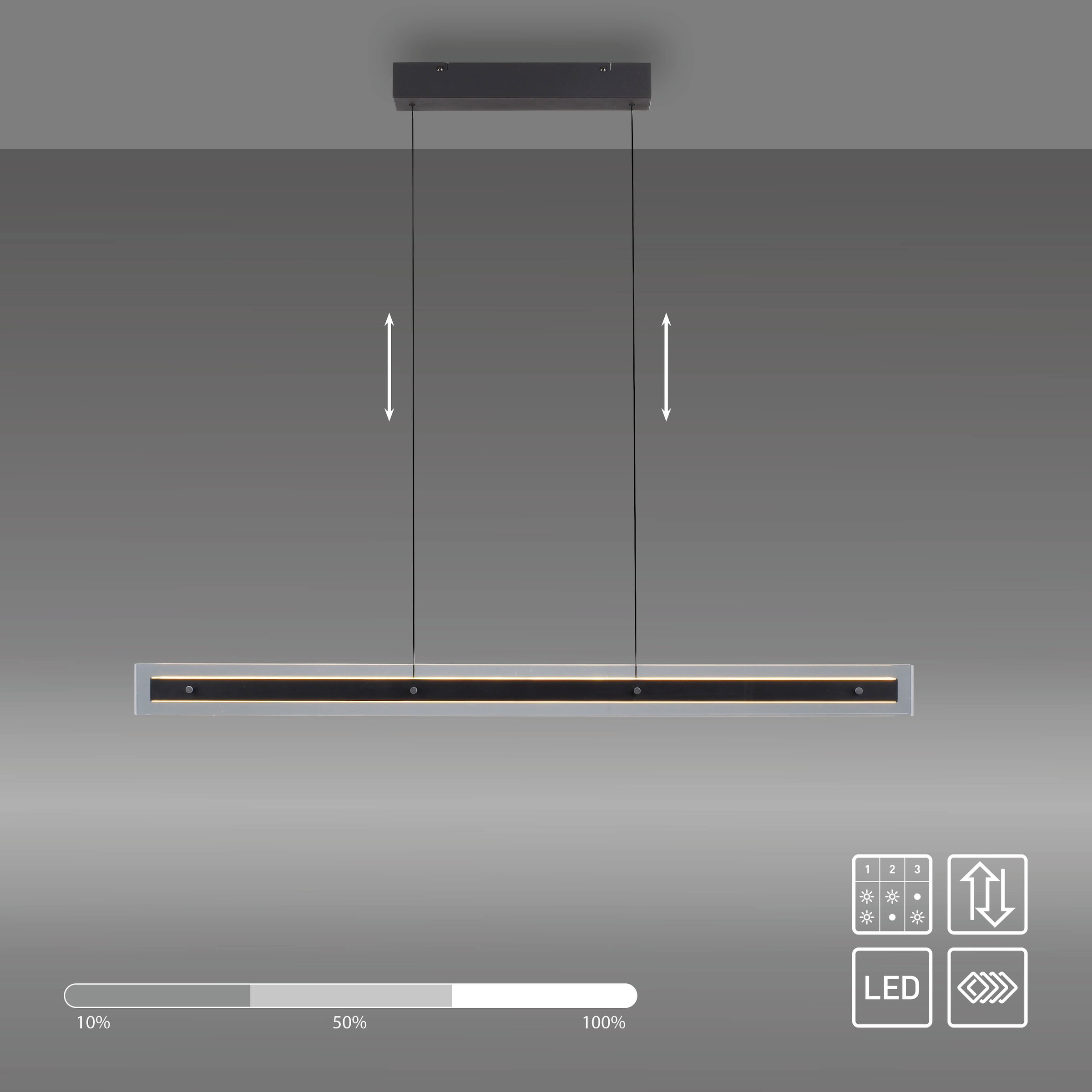 SCHÖNER WOHNEN-Kollektion LED Pendelleuchte »LENA« LED-Board 1 Stk. Warmweiß SCHÖNER WOHNEN Kollektion, 3-Stufen Dimmfunktion, Up-und Downlight