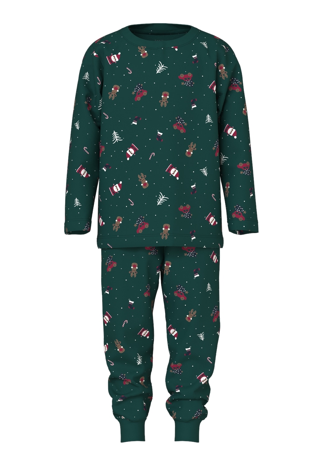 Schlafanzug »NMNVISMAS LS NIGHTSET«, (Set, 2 tlg.)