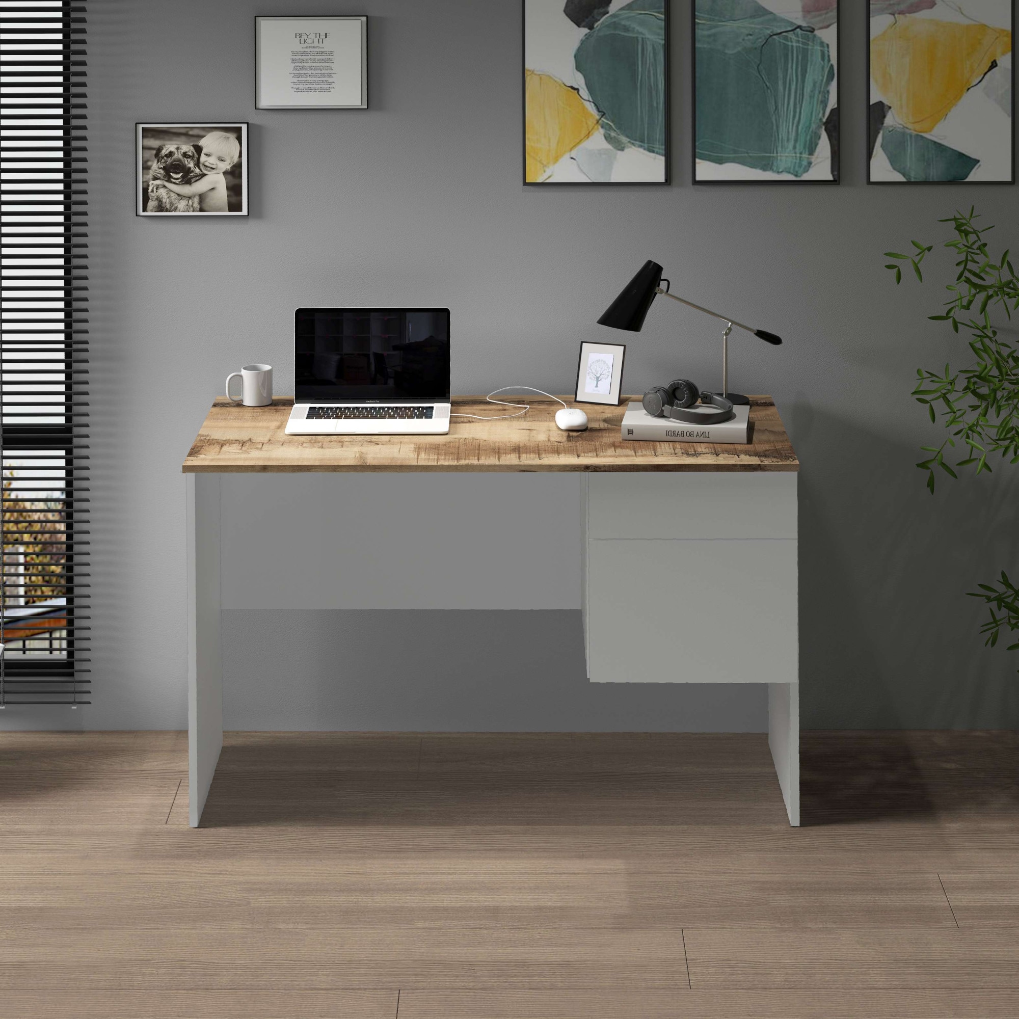 INOSIGN Schreibtisch »Sunrise, kleiner Computertisch, Bürotisch«, mit 1 Tür & 1 Schublade, Tischplatte Breite 110 cm, Made in Italy