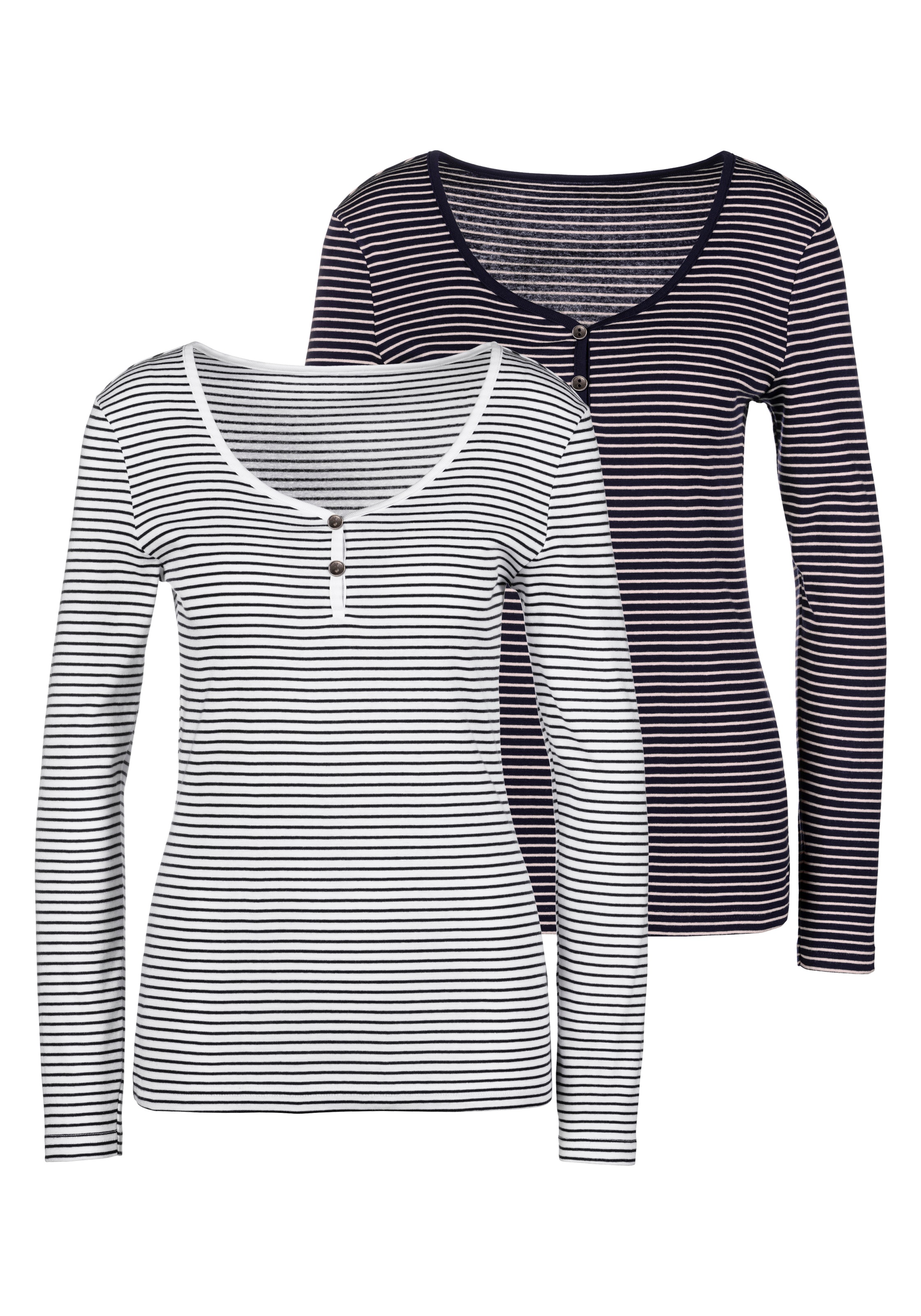 Beachtime Langarmshirt, (2er-Pack), aus weicher Rippqualität kaufen