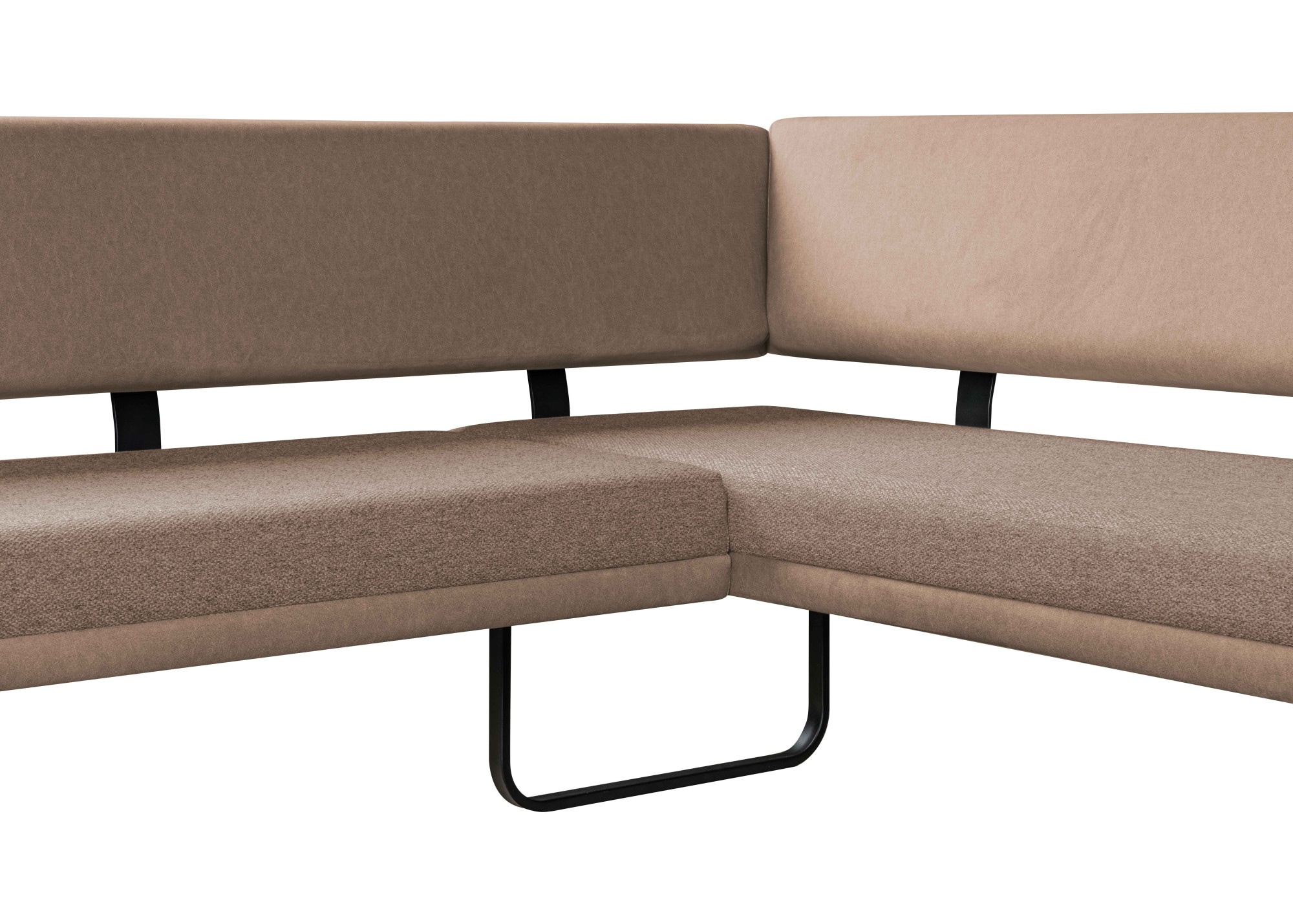 OTTO home Eckbank »Gabi Esszimmerbank, Bank, Küchenbank, Polsterbank« Gestell aus matt-schwarzem Flachmetall, stabil, 2-Stoff-Design