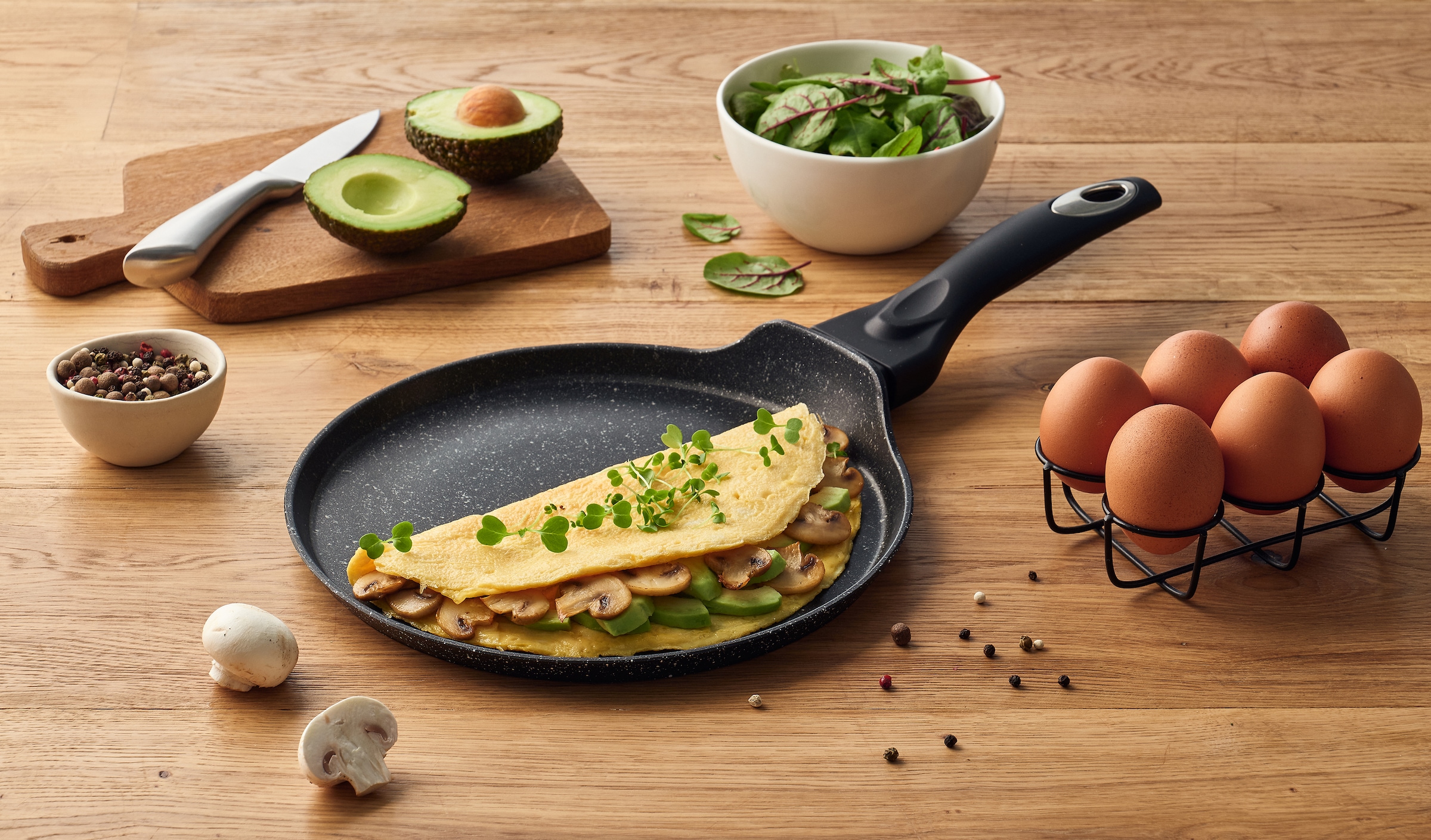 RESTO Kitchenware Crêpepfanne »ANTLIA Pfannkuchenpfanne Ø 24 cm mit Soft-Touch-Griff« Aluminium 1 tlg. Induktion, für alle Herdarten geeignet