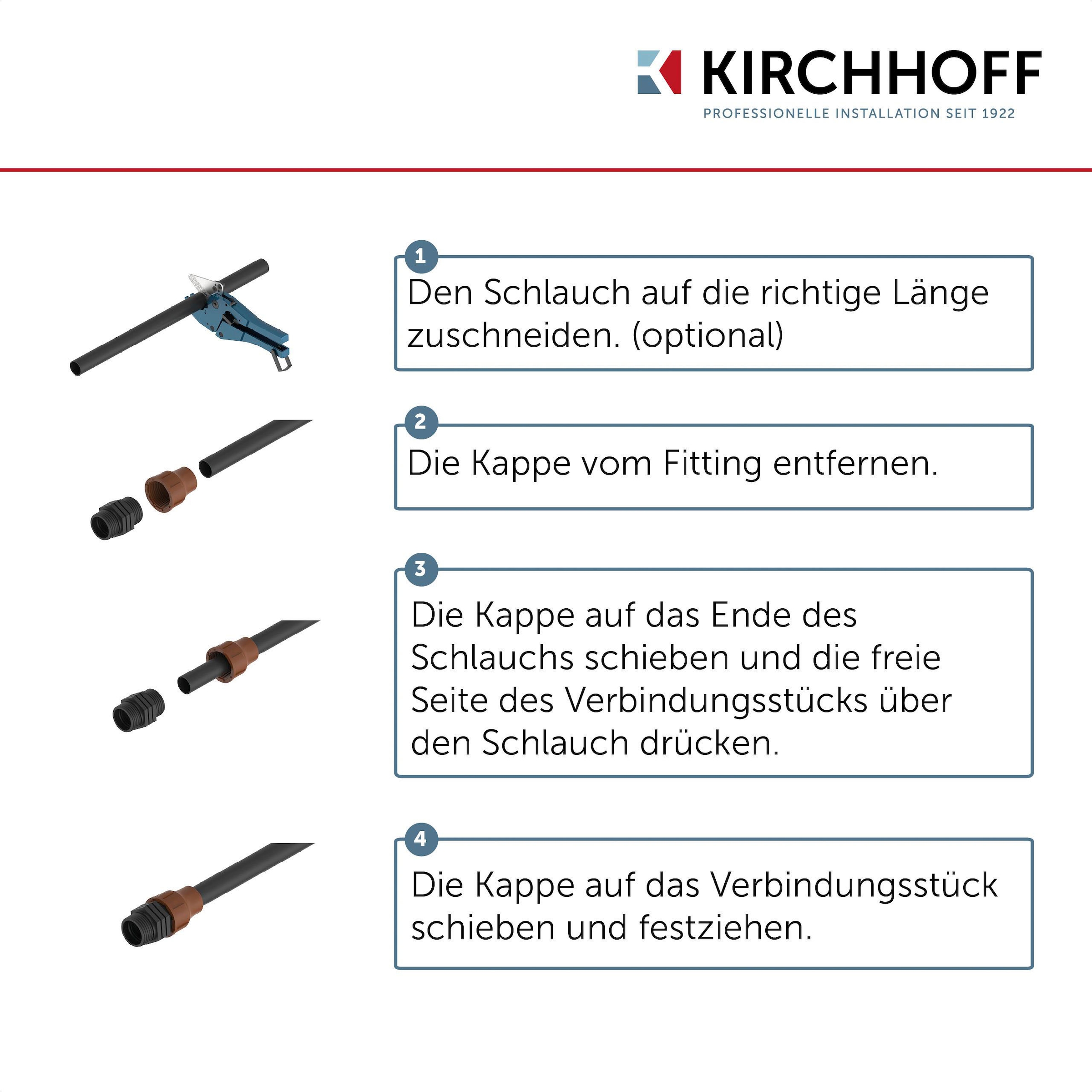 Kirchhoff Schlauchverbinder, für Tröpfchenbewässerung