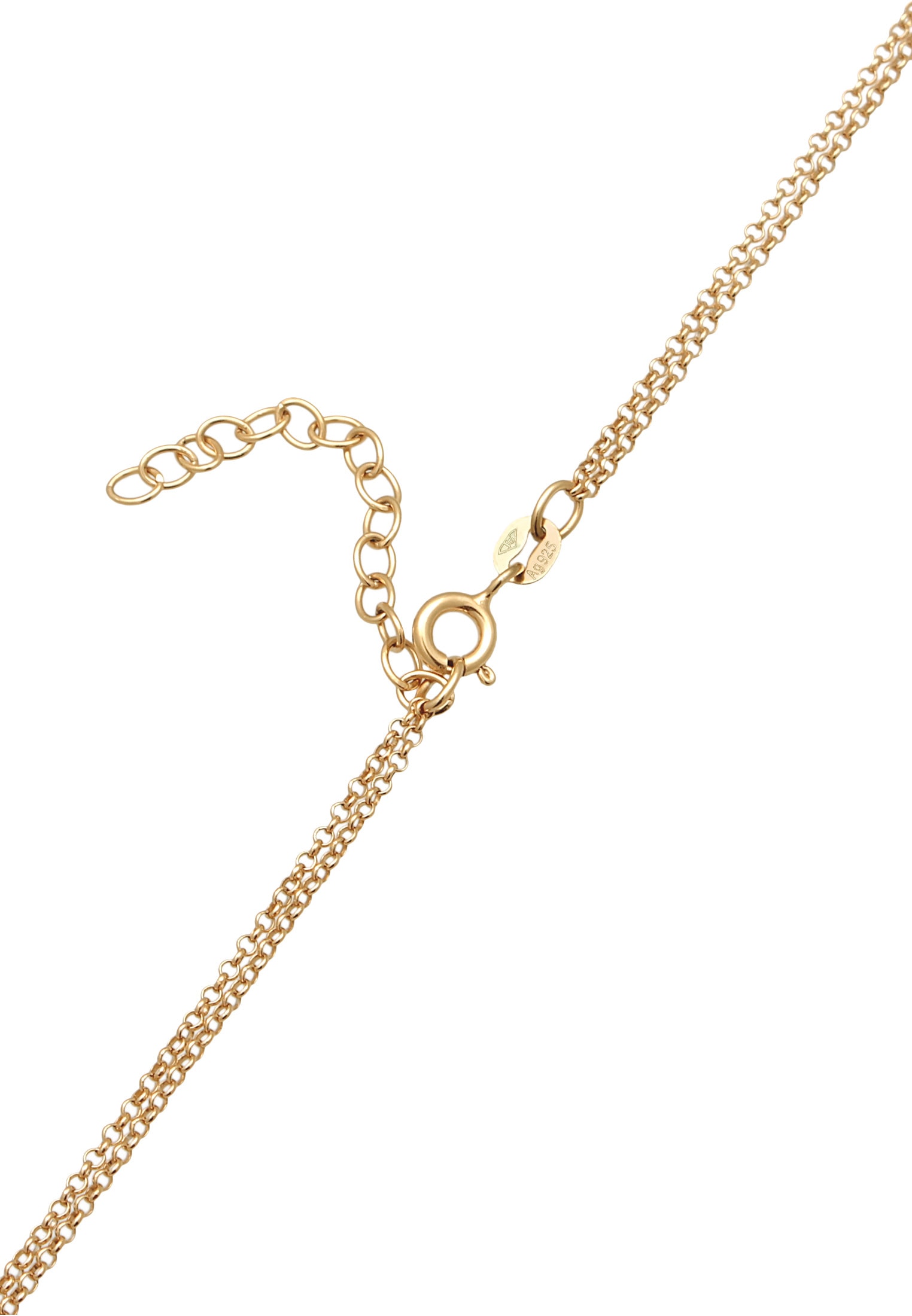 Elli Silberkette »Halskette Layer Glasperlen Cuff Basic 925 Silber vergoldet«
