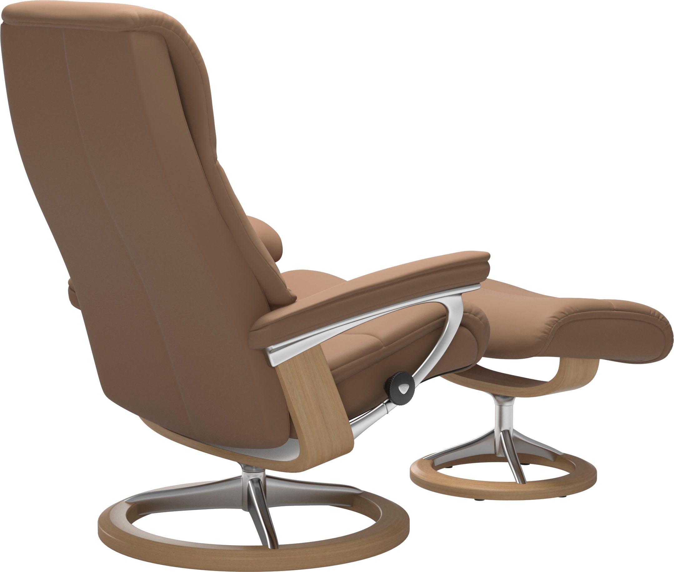 Stressless® Relaxsessel »View«, (Set, Relaxsessel mit Hocker), mit Signature Base, Größe M,Gestell Eiche