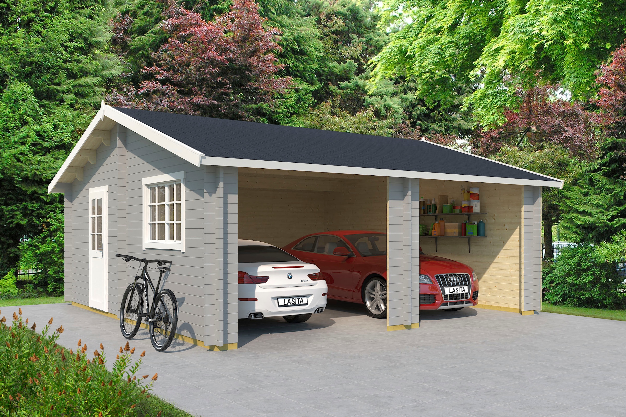 LASITA MAJA Garage »Falkland«, (Für 2 Fahrzeuge geeignet)