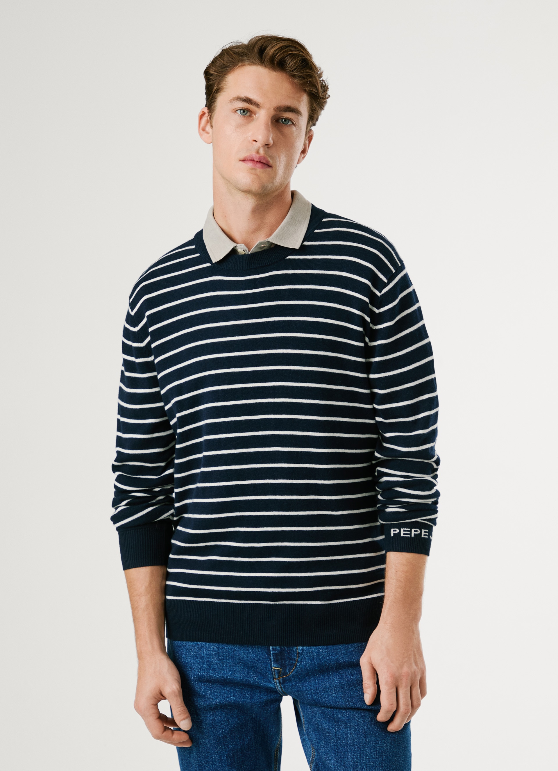 Pepe Jeans Rundhalspullover »ANDRE STRIPES«, mit Kaschmir-Anteil, gestreift