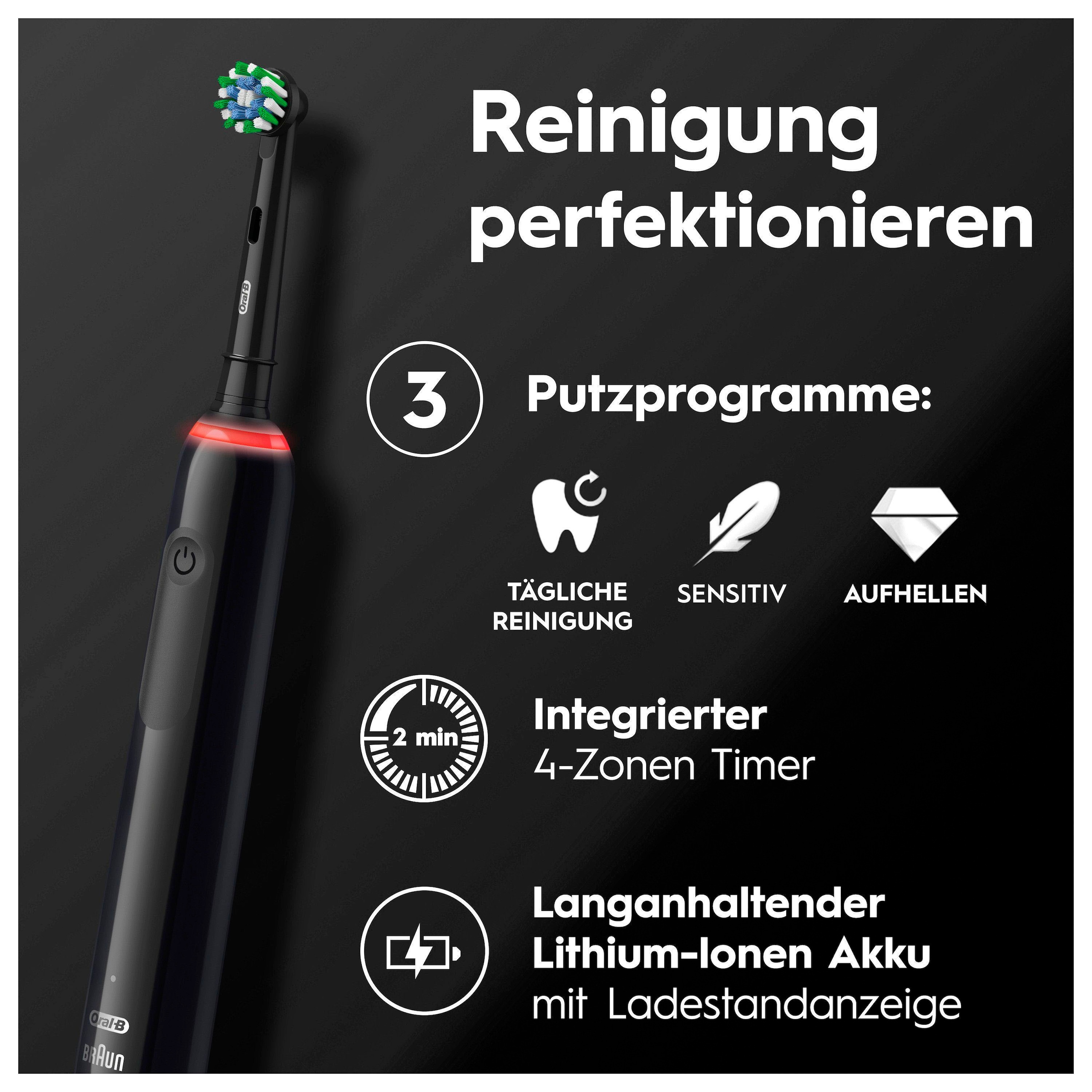Oral-B Elektrische Zahnbürste »Pro 3 3000« 2 Stk. Aufsteckbürsten 3 Putzmodi