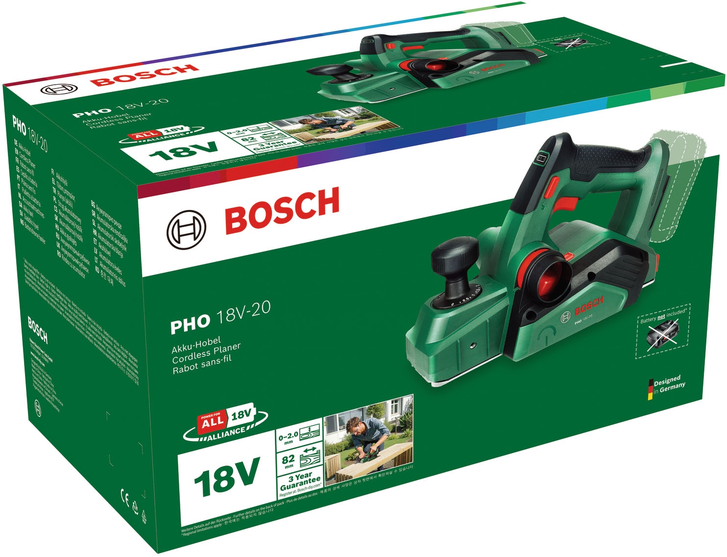 Bosch Home & Garden Akku-Elektrohobel »PHO 18V-20 solo« ohne Akku und Ladegerät
