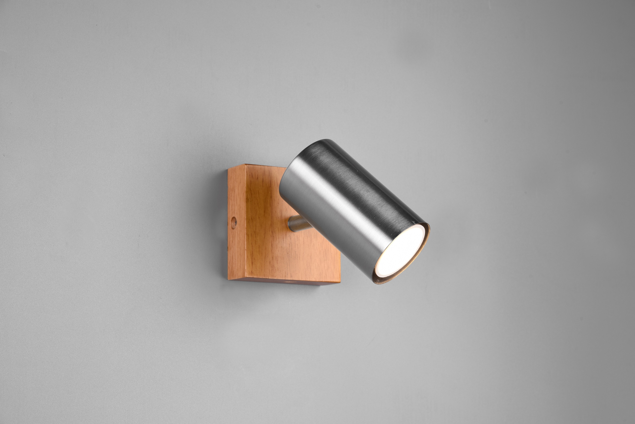 TRIO Leuchten Deckenspot »Marley«, 1 flammig, Leuchtmittel GU10 | ohne Leuchtmittel, Wand-und Deckenmontage per Stecker o. Fest-Anschluss, Holz Baldachin