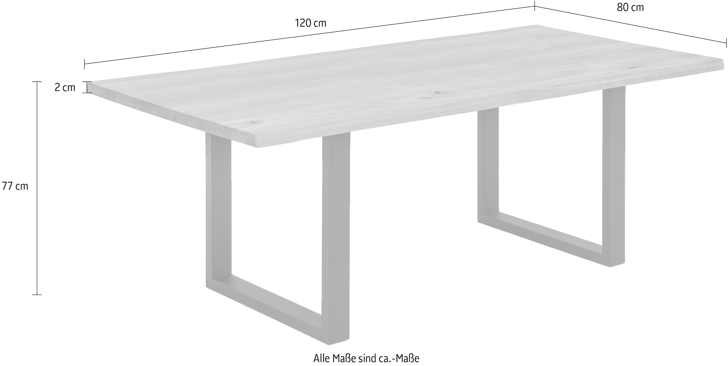 SIT Esstisch »Tops&Tables«, mit Tischplatte aus Wildeiche, mit Baumkante we gewachsen, Vintage